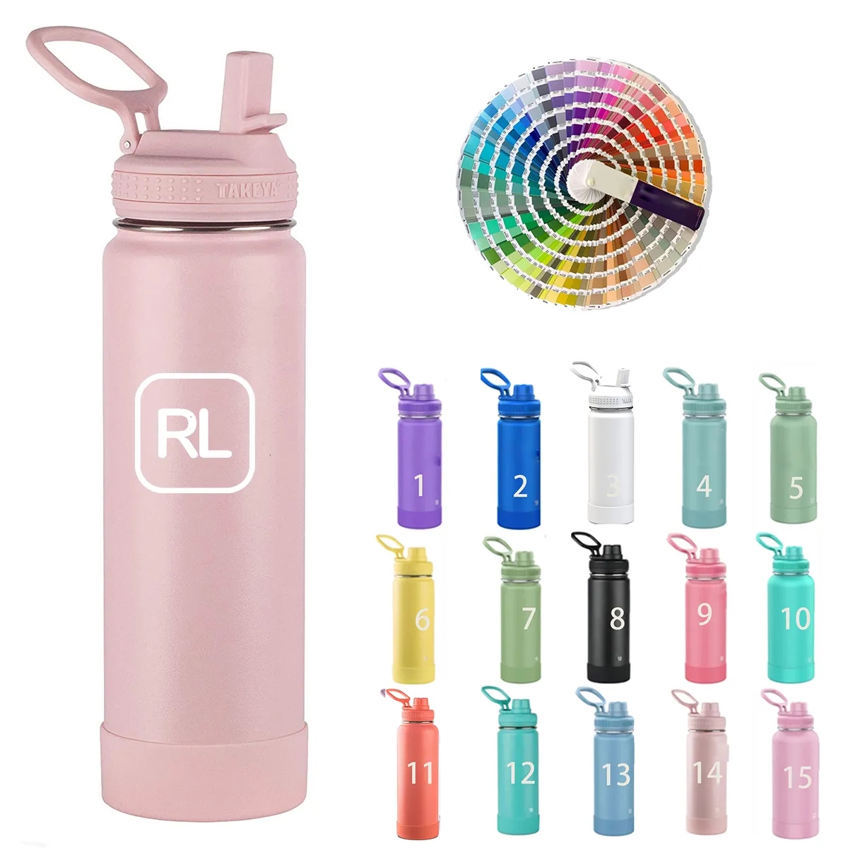 22 oz Insulated Stainless Steel Water Bottle with Spout Lid, custom water bottle with logo imprint 2