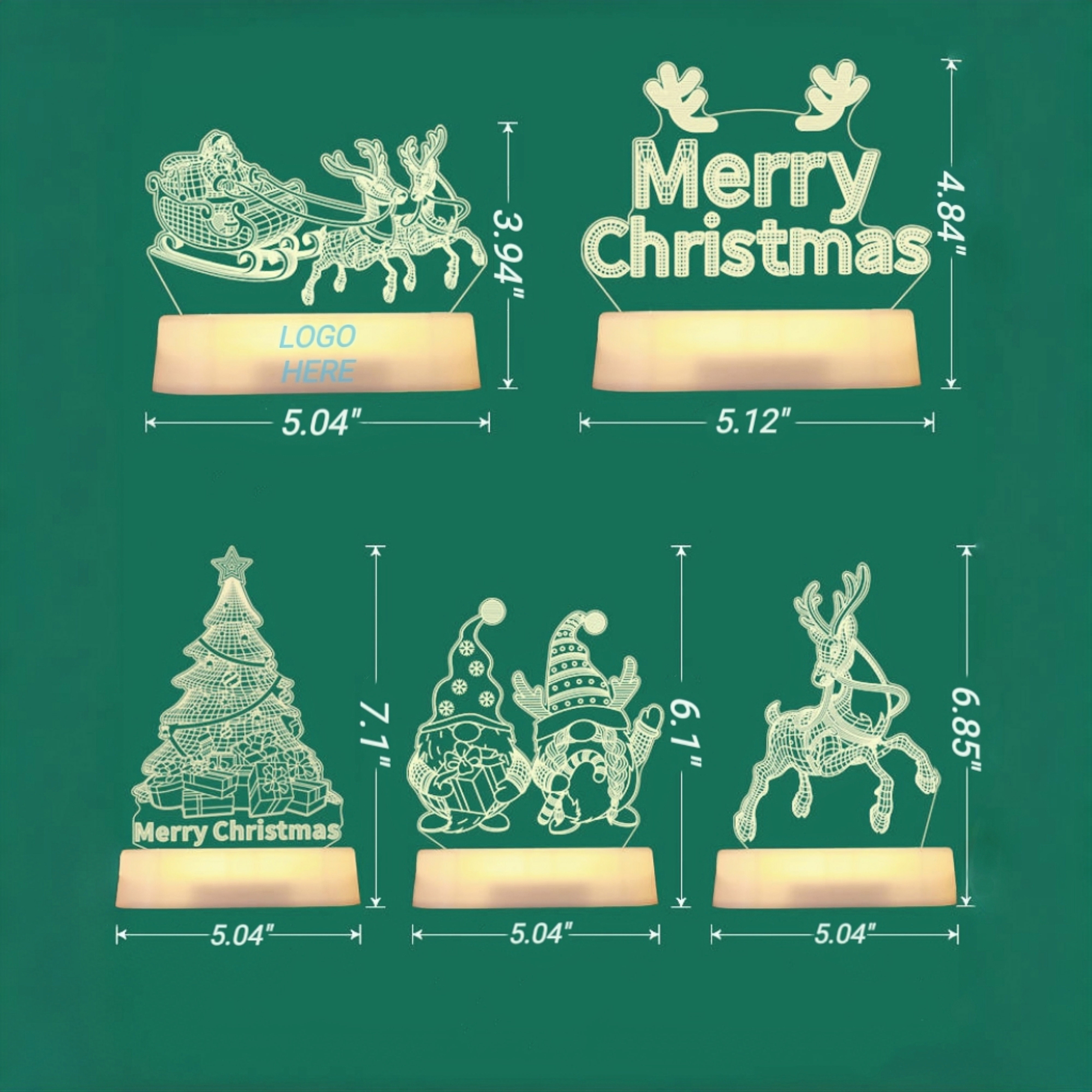 Color Remote Control Christmas LED Night Light 5