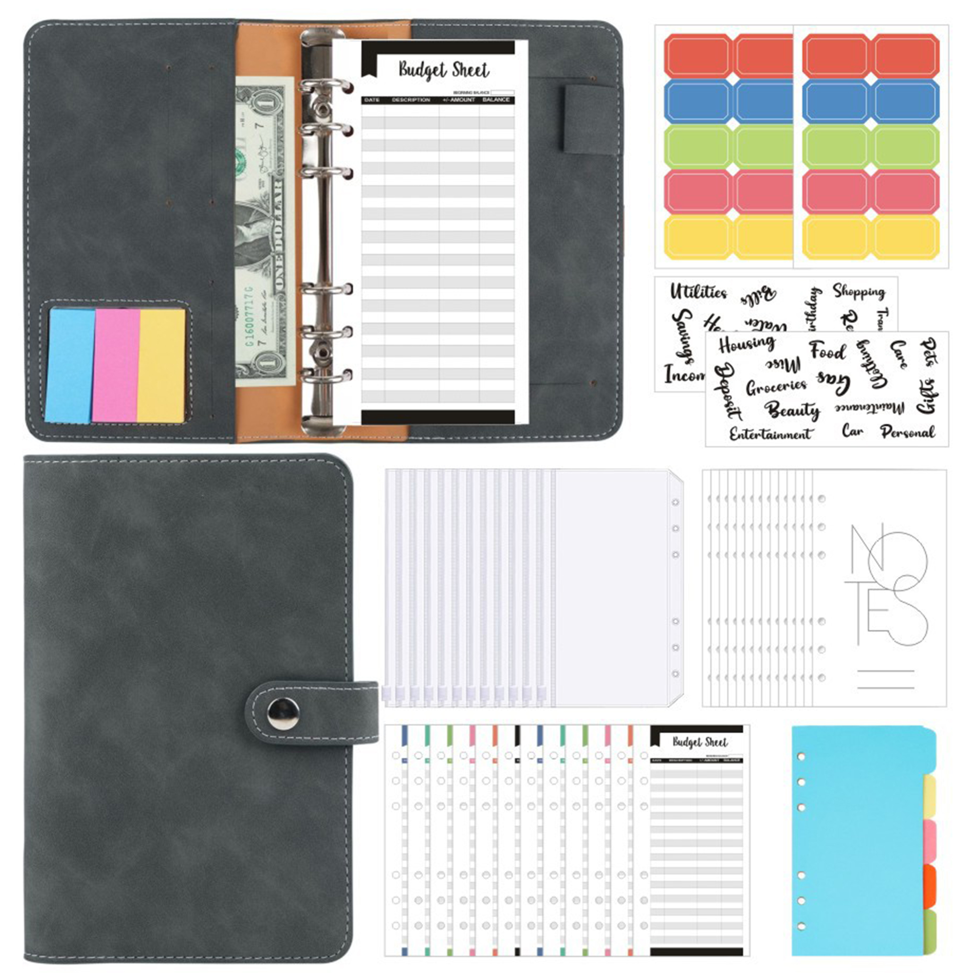 A6 PU Multi-function Bookkeeping Book 3