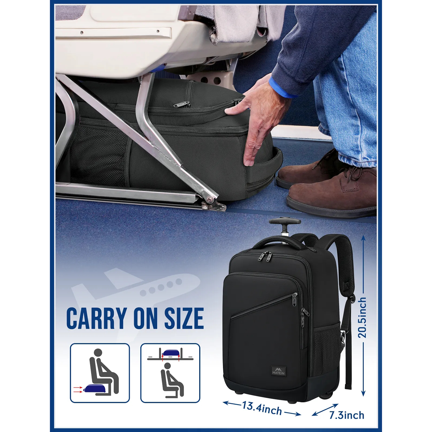 17 inch Rolling Backpack 2