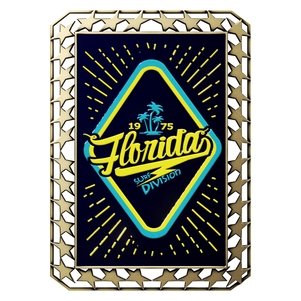 Vibraprint™ Antique Star Border Rectangle Insert Medallion (2-3/4") 1