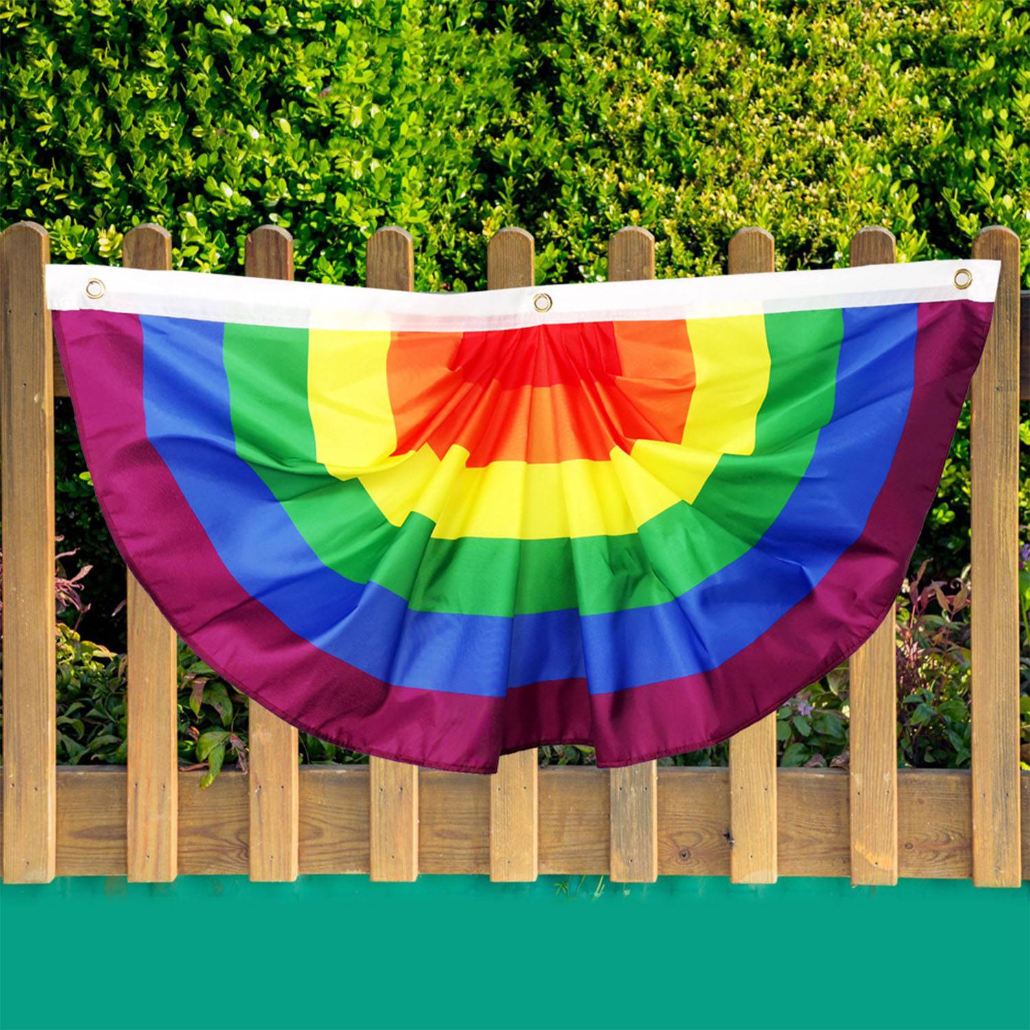 Pleated Fan Rainbow Bunting Support for The Community 7