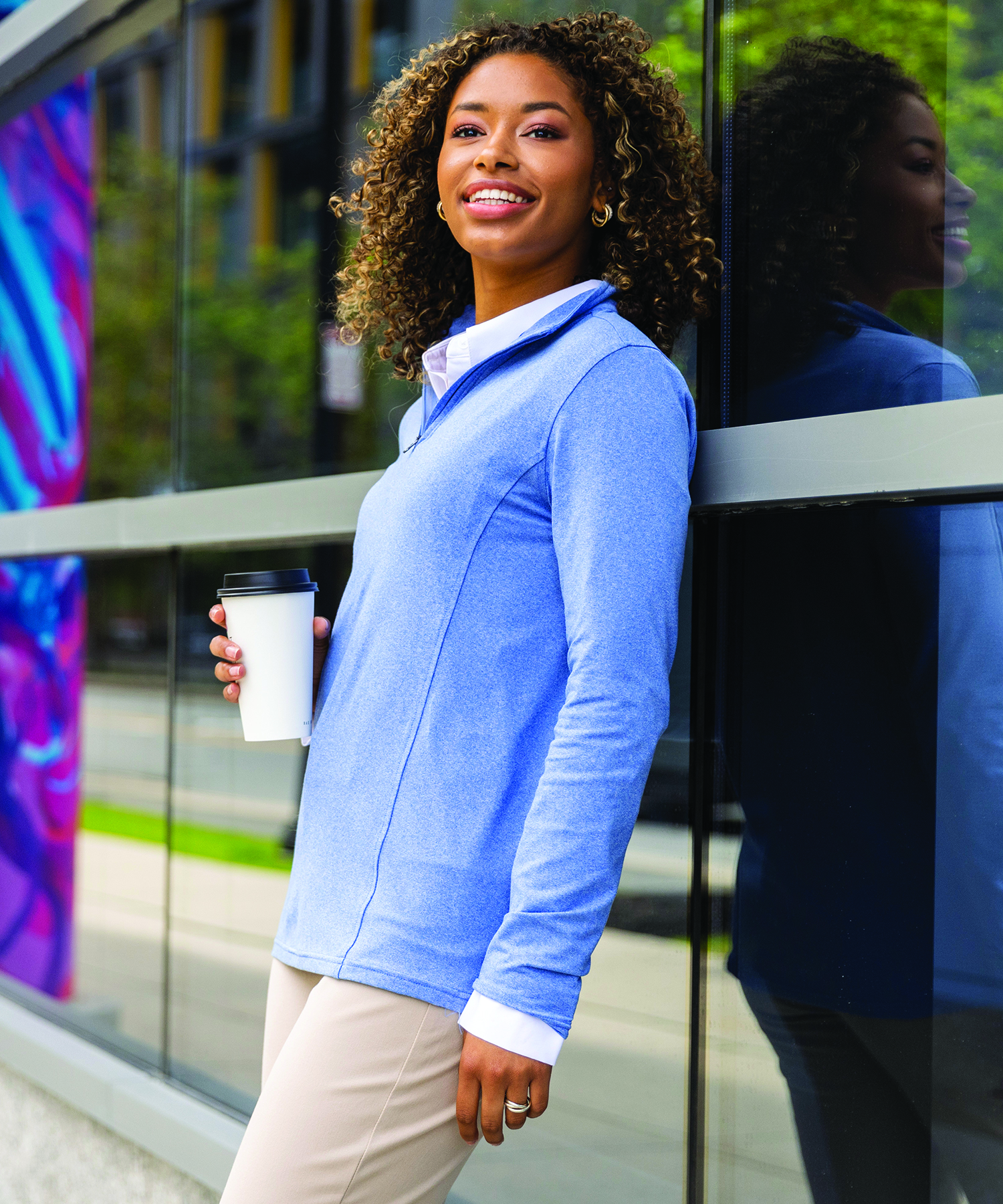 Women's Heathered Eco-Logic Stretch Quarter Zip 44