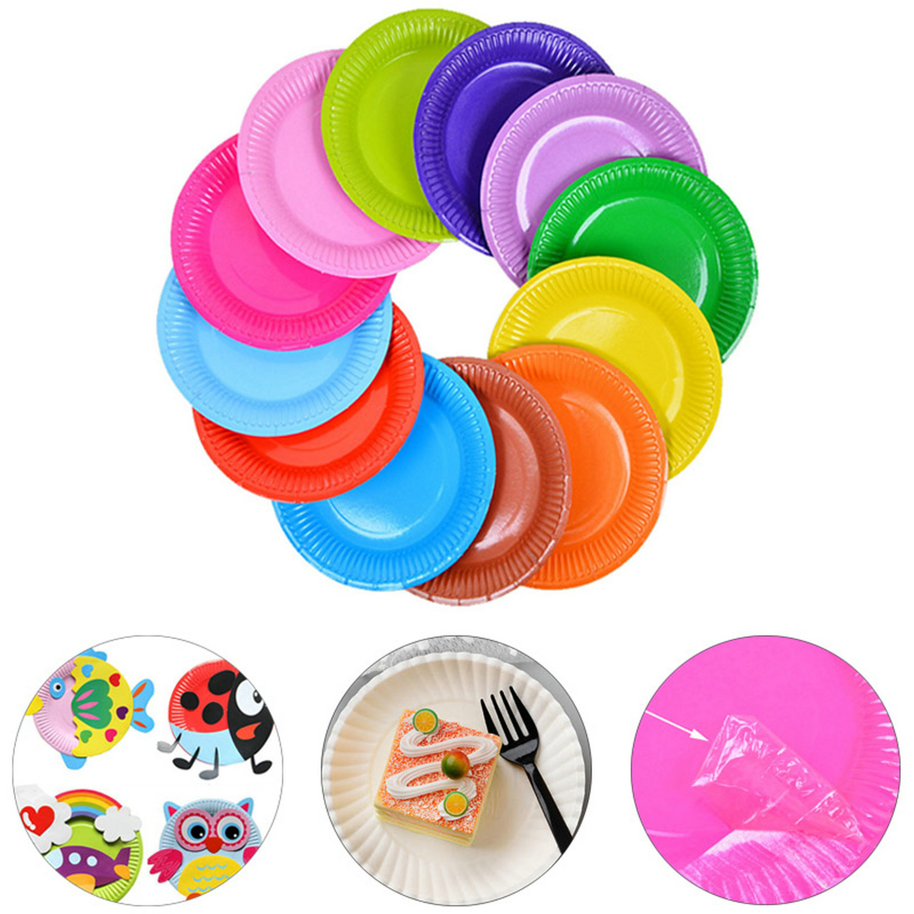 7'' Kids DIY Plates Birthday Party Cake Plate 2