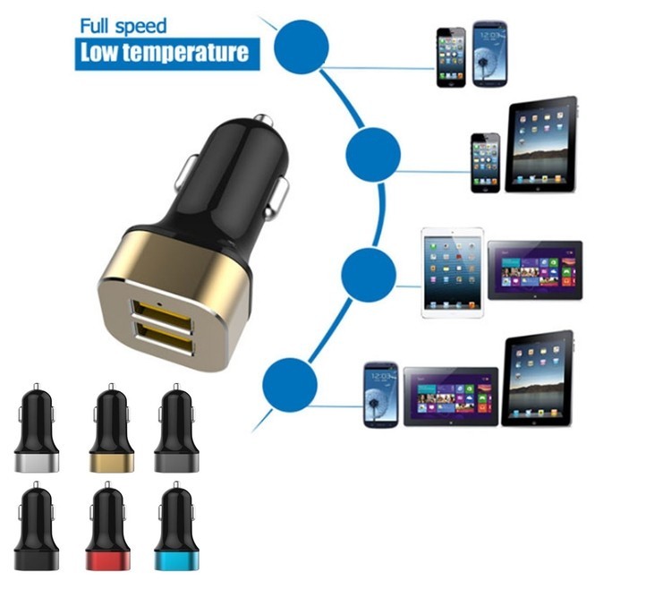 iBank ® 4.8 Amp Dual USB Car Charger for iPad, iPhone, iPod, USB Devices 2