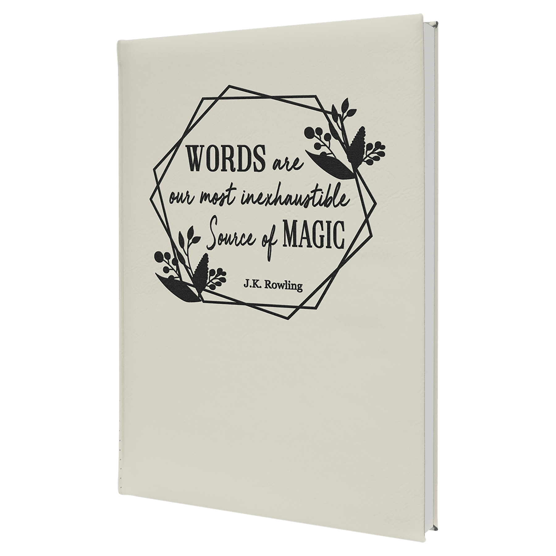 7" x 9 3/4" White Leatherette Journal-Lined Paper 3