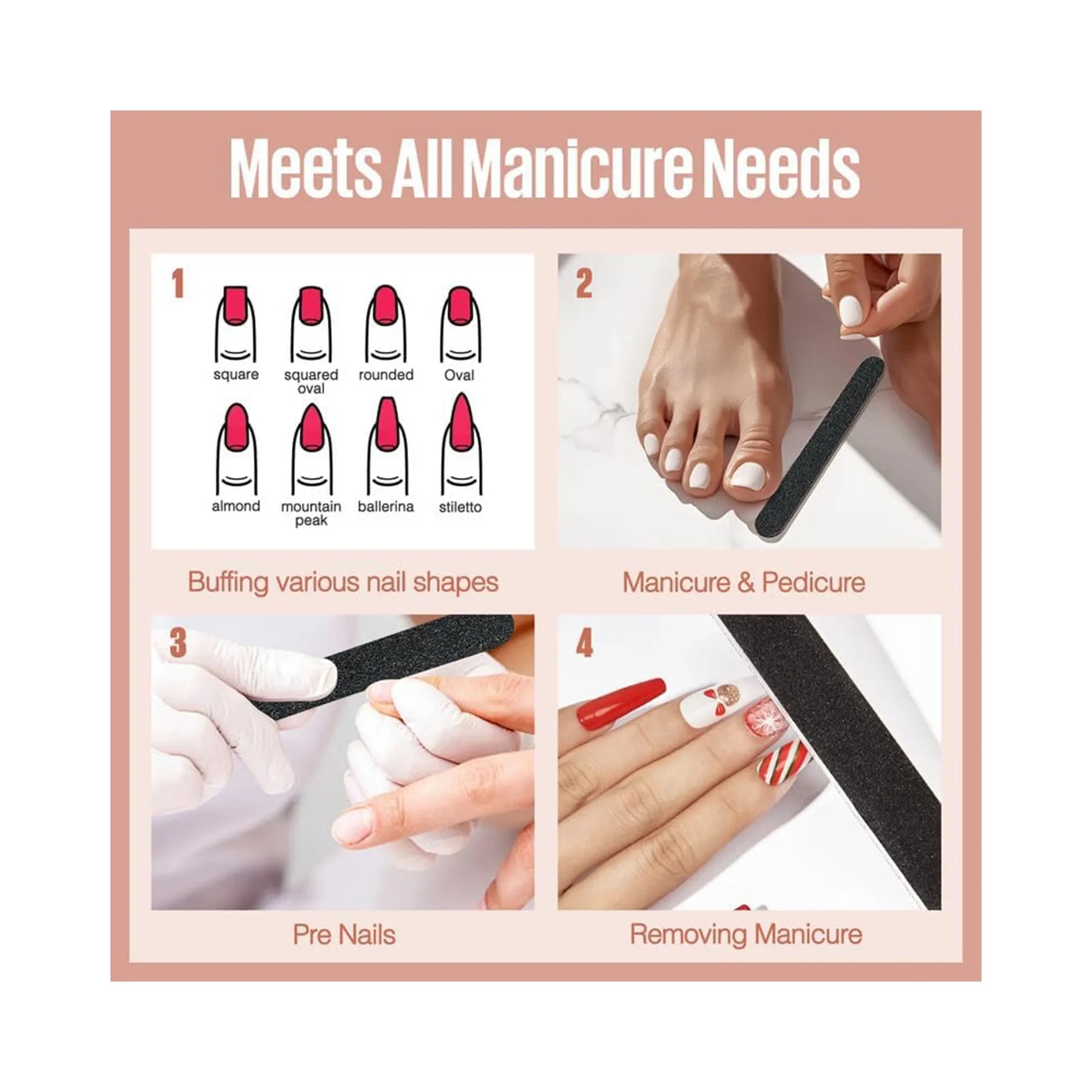 Sponge Grit Nail File Emery Board 8
