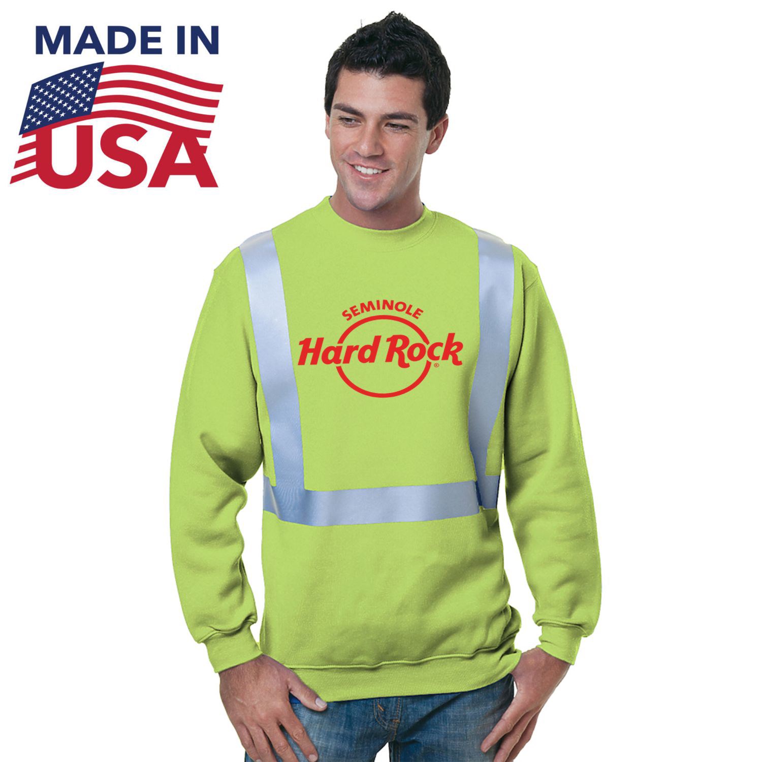 USA-Made Pre-Shrunk Class 2 Safety Sweatshirt 2