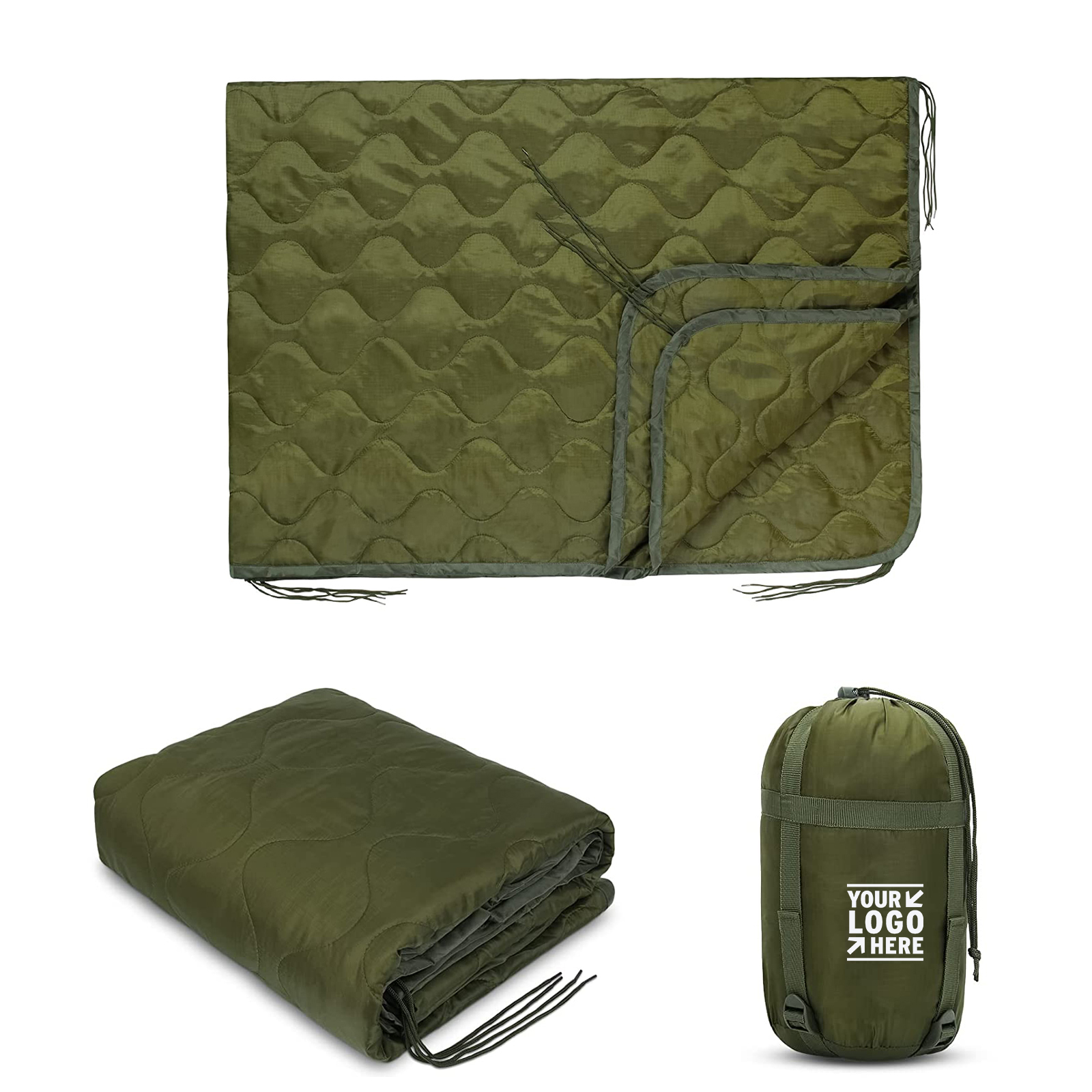 Water-Resistant Poncho Liner Thermal Insulated Camping Blanket