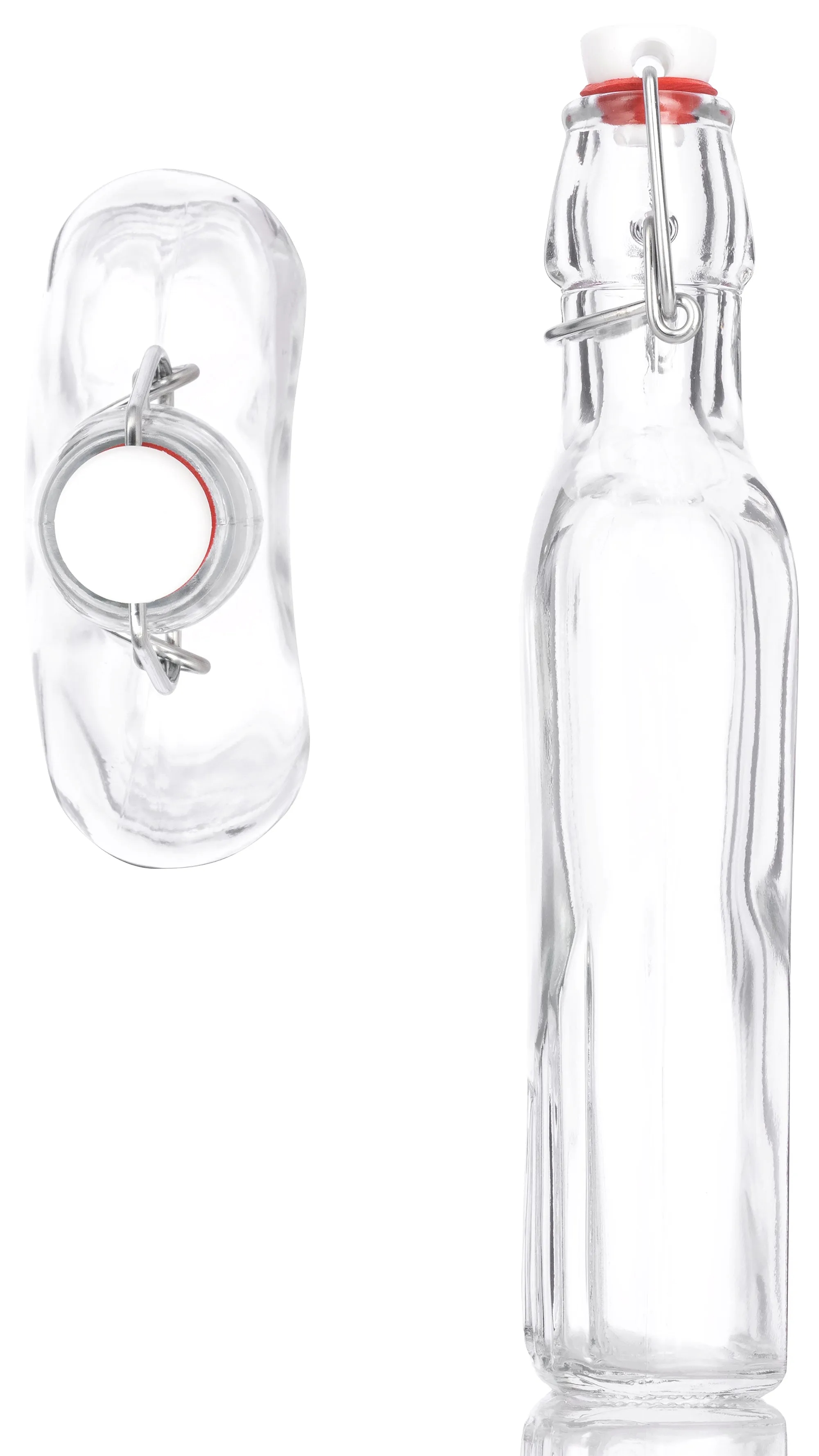 Swing Top 17 ounce Flask Clear Glass Bottle Bormioli Rocco 3