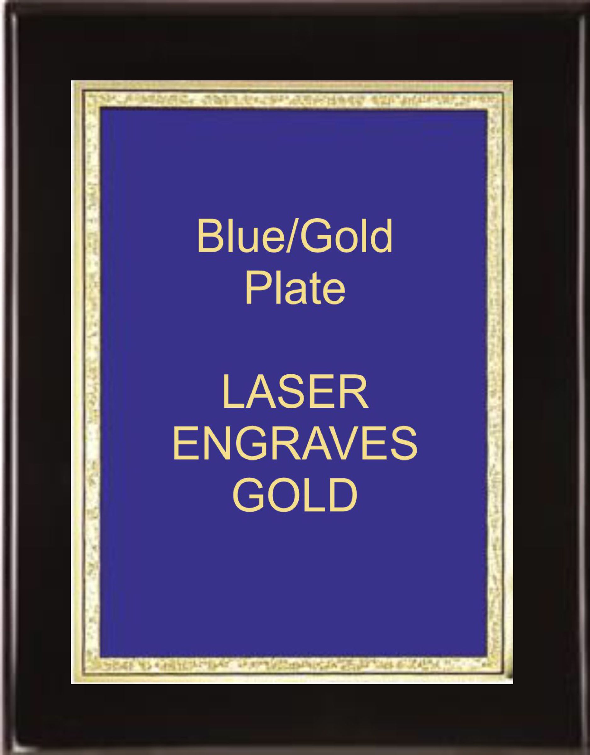 6-1/4" x 8-1/4" Black Piano Finish Standing Plaque with a Black Florentine Plate 2
