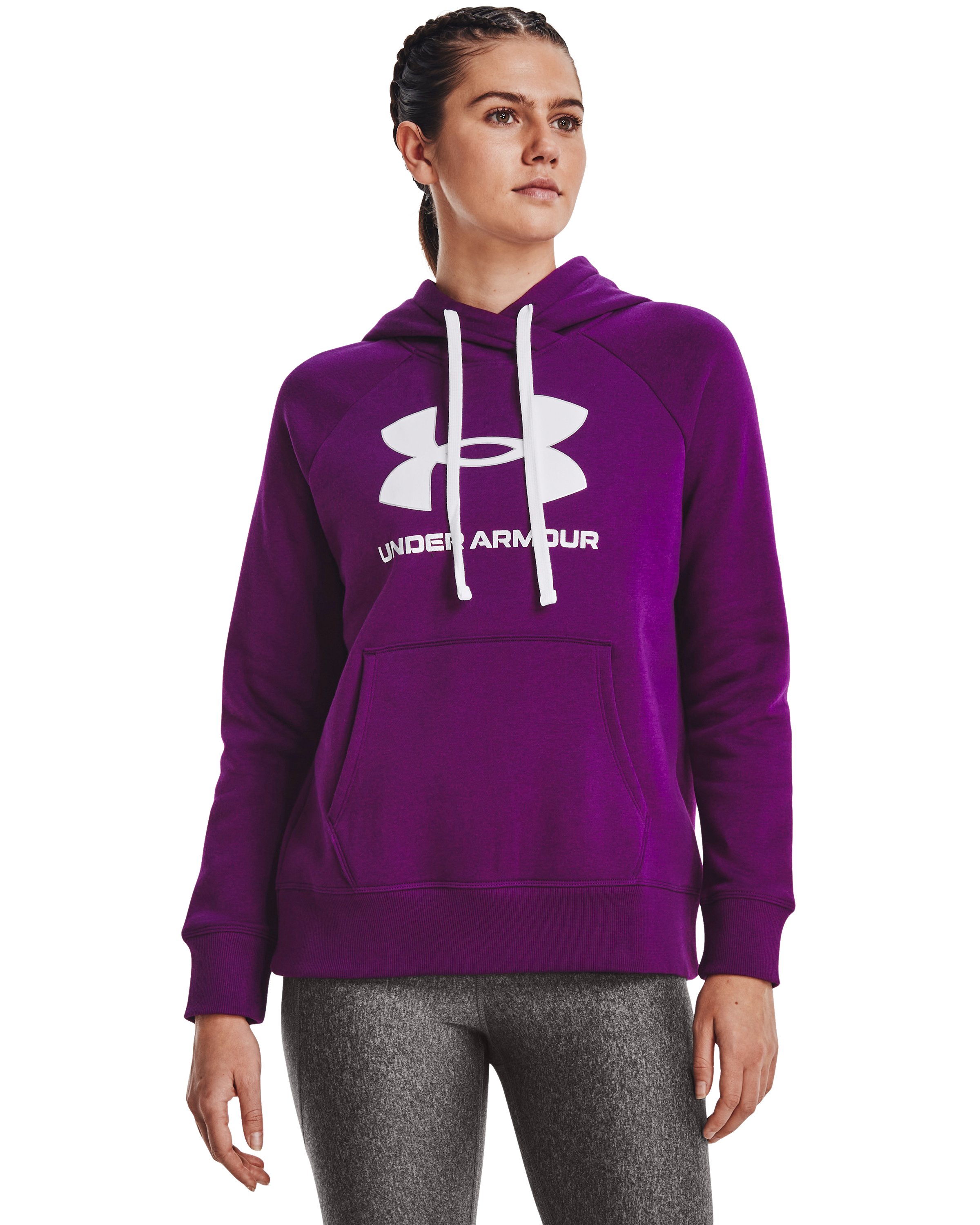 UA Rival Fleece Big Logo Foil Outline Women's Hoodie, custom hoodie or sweatshirt with logo imprint 9