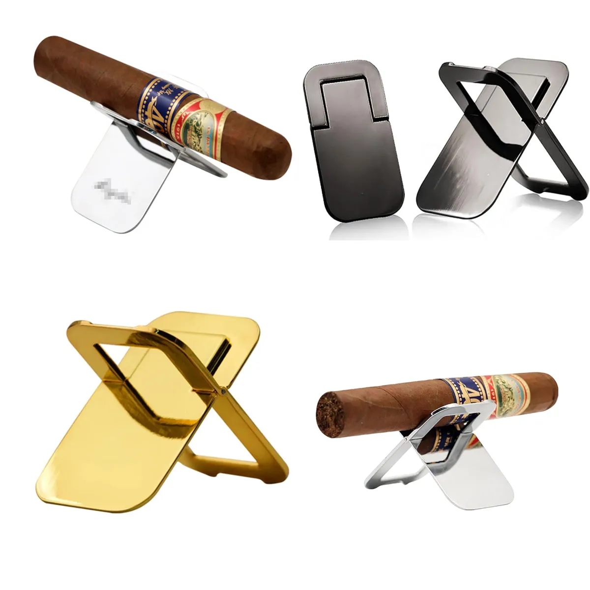 5 Pcs Aluminum Folding Cigar Cigarette Ashtray Holder 6