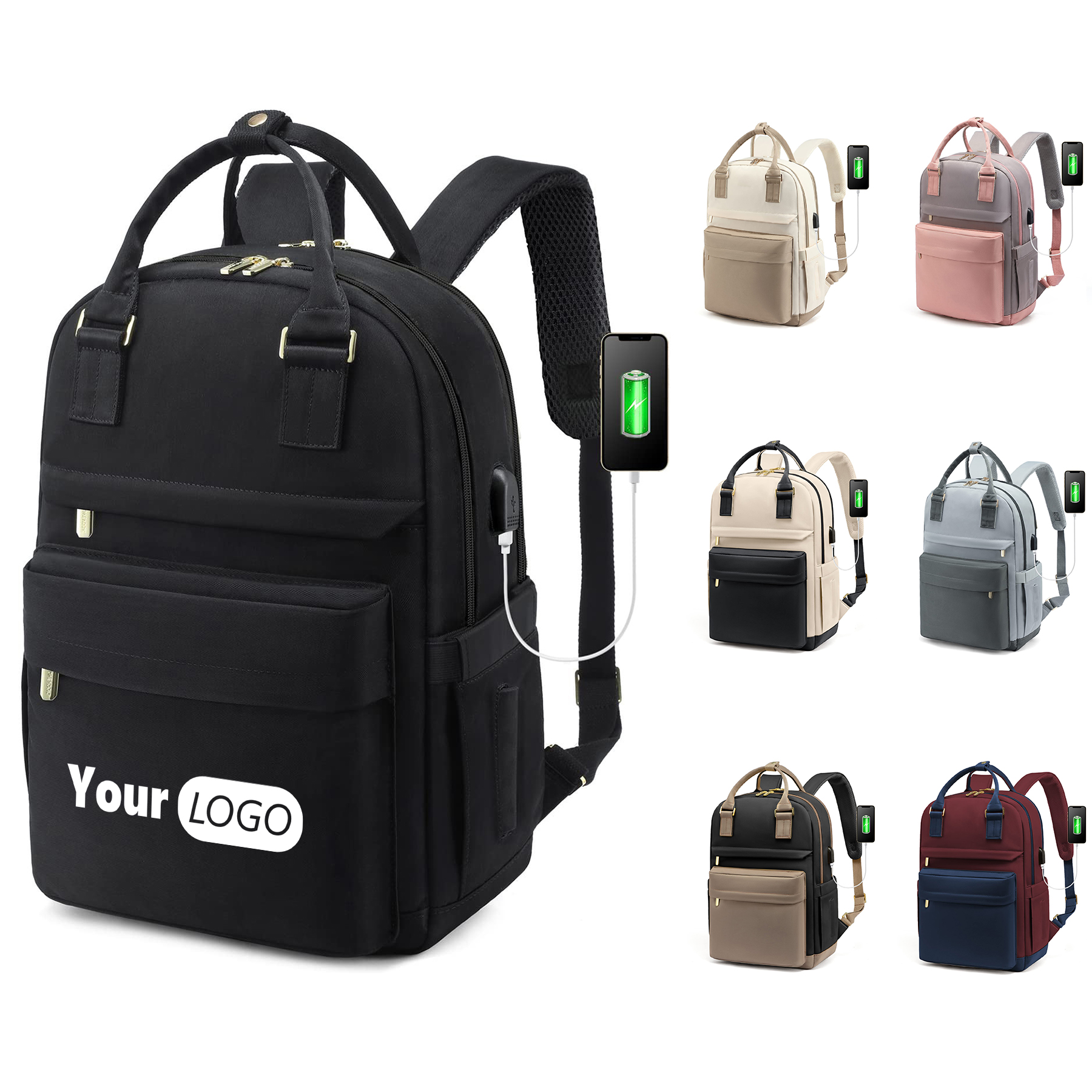Nylon Business Travel Computer Backpack 2