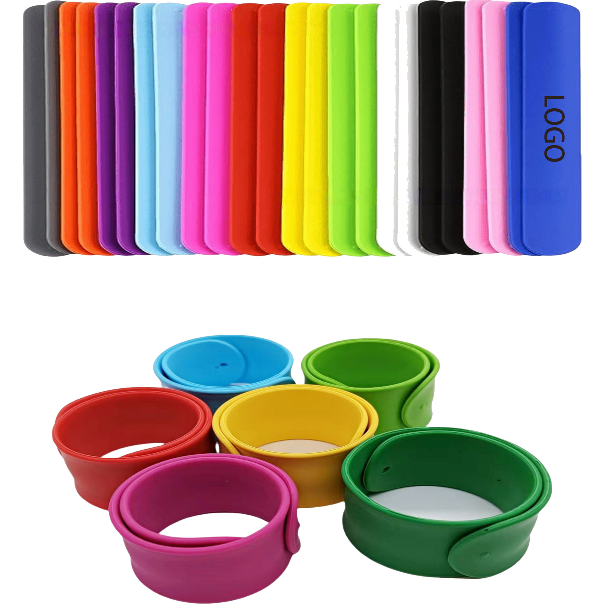 Multicolored Silicone Slap Bracelets 3