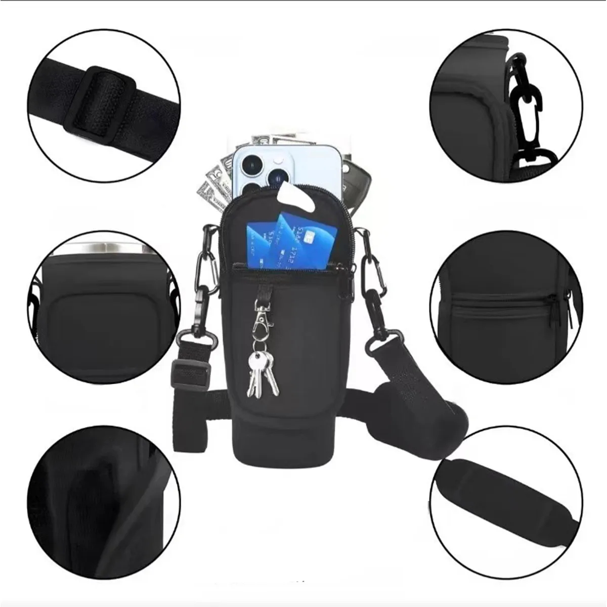 Insulated Tumbler Sleeve with Shoulder Strap 2