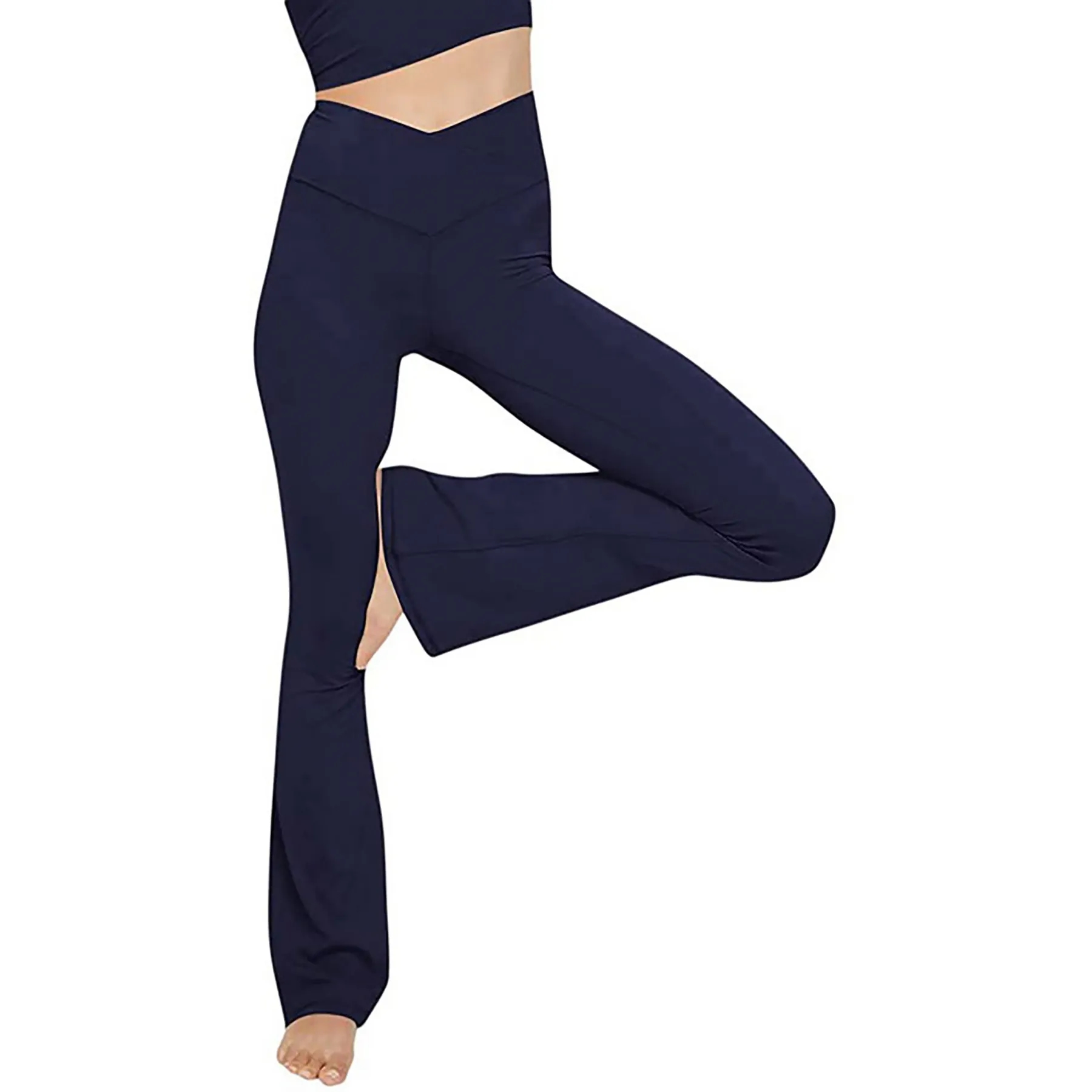 Soft High-waisted Yoga Flare Pants 3