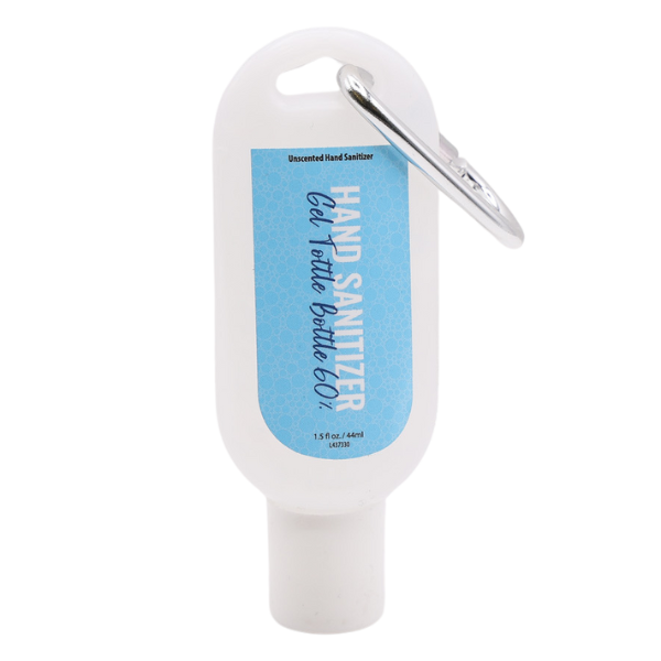 60% Hand Sanitizer Gel Tottle 1.5 fl oz with Carabiner