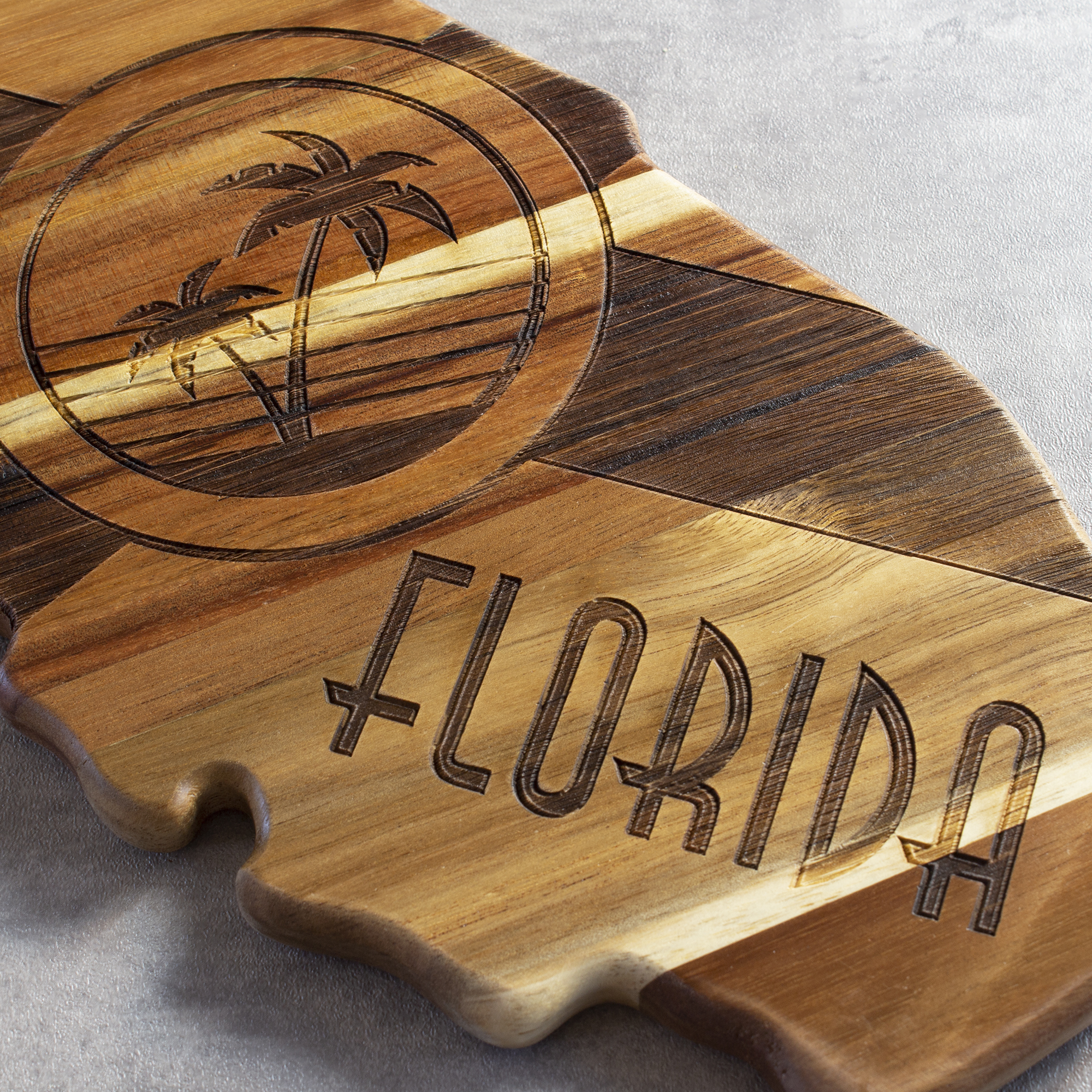 Rock & Branch® Origins Series Florida State Shaped Wood Serving and Cutting Board 4