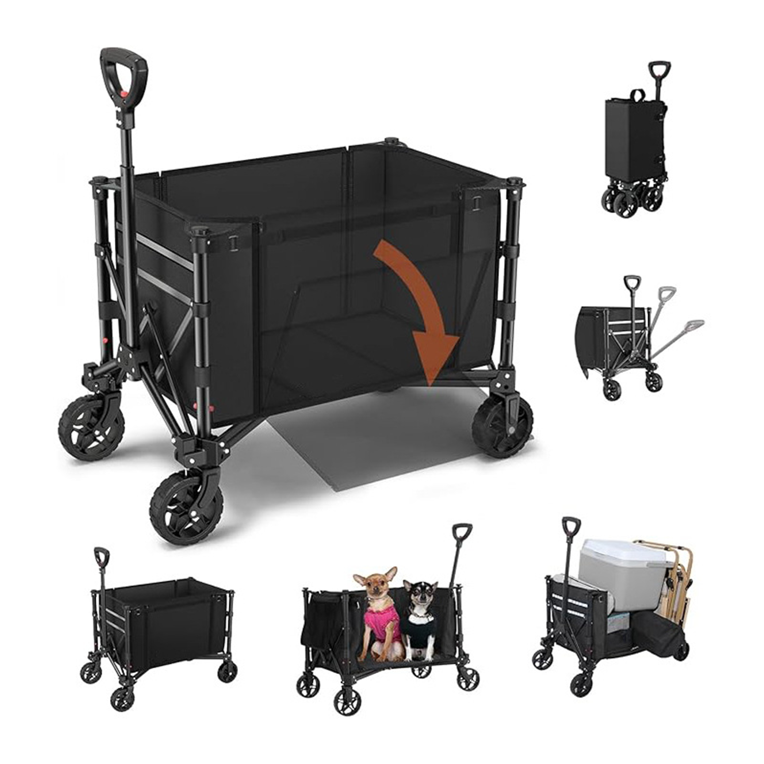 Heavy-Duty Foldable Camping Cart with Shopping Basket 1