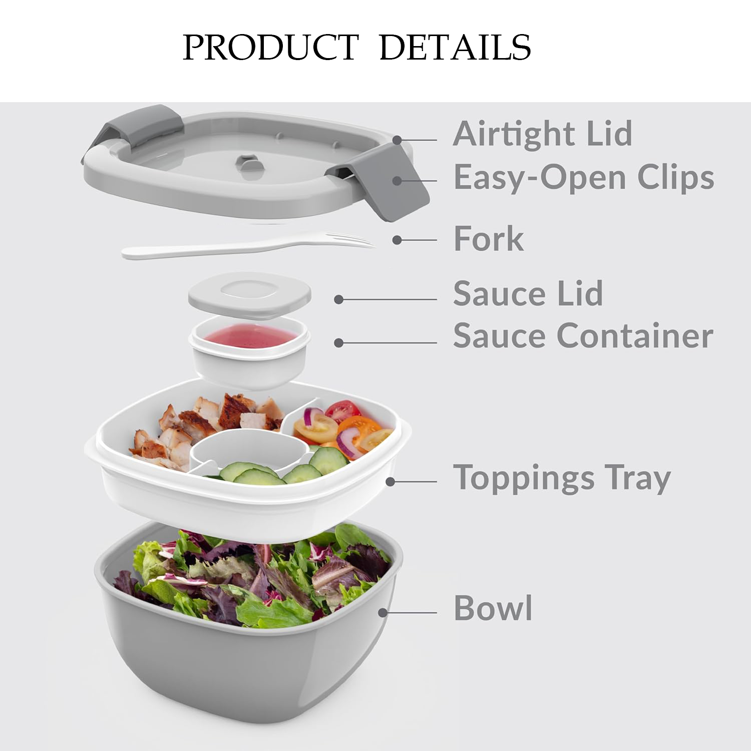 Large Salad Bowl Bento Lunch Box 3