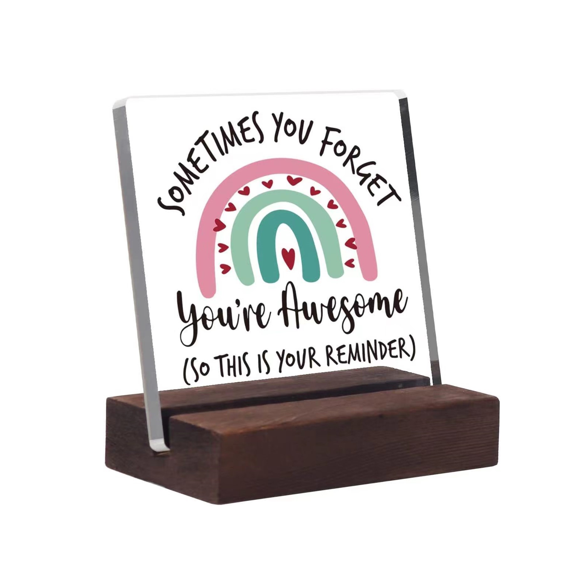 Acrylic Desk Decorative Sign with Wooden Base (direct import) 10