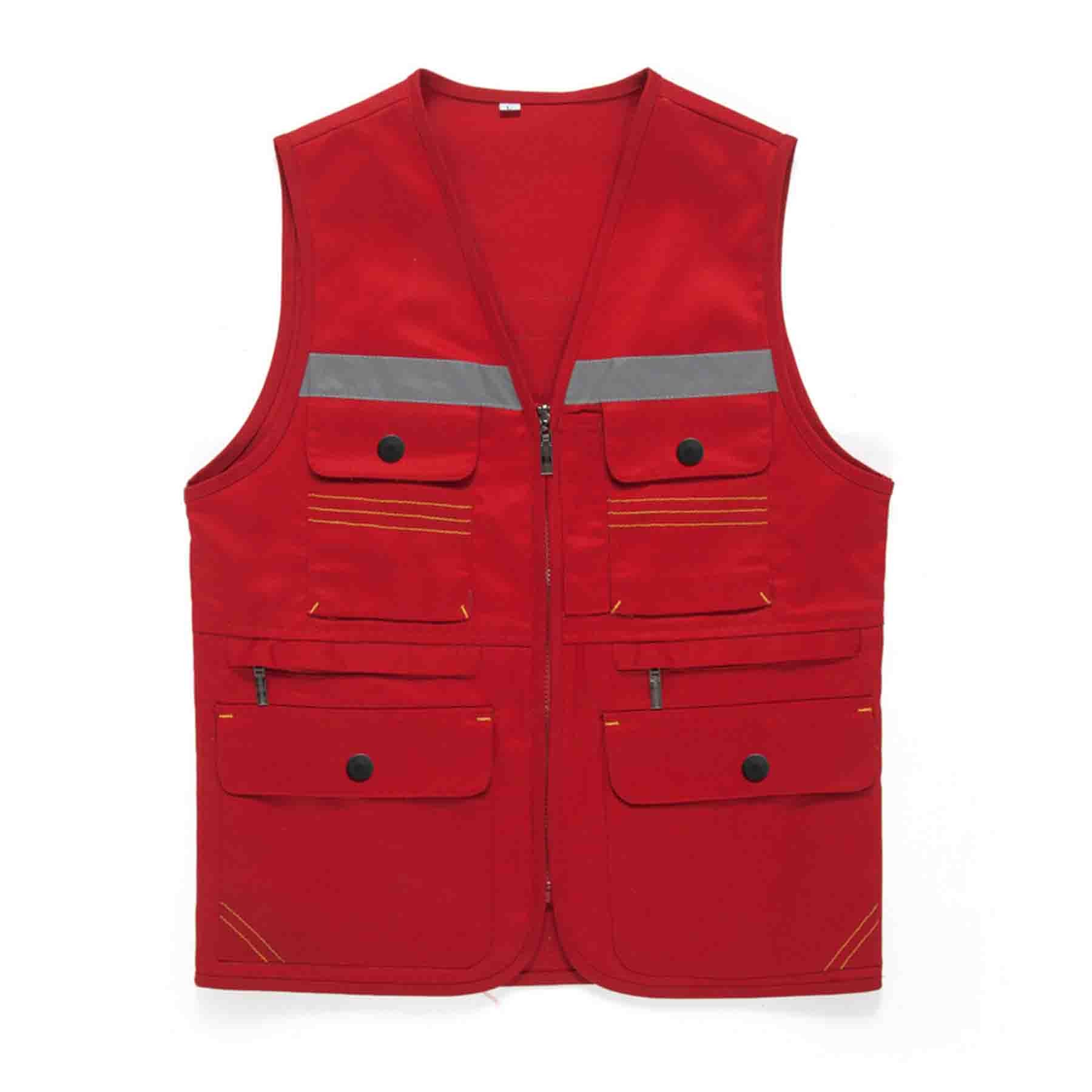 Multi Pocket Reflective Strip Safety Construction Vest 6