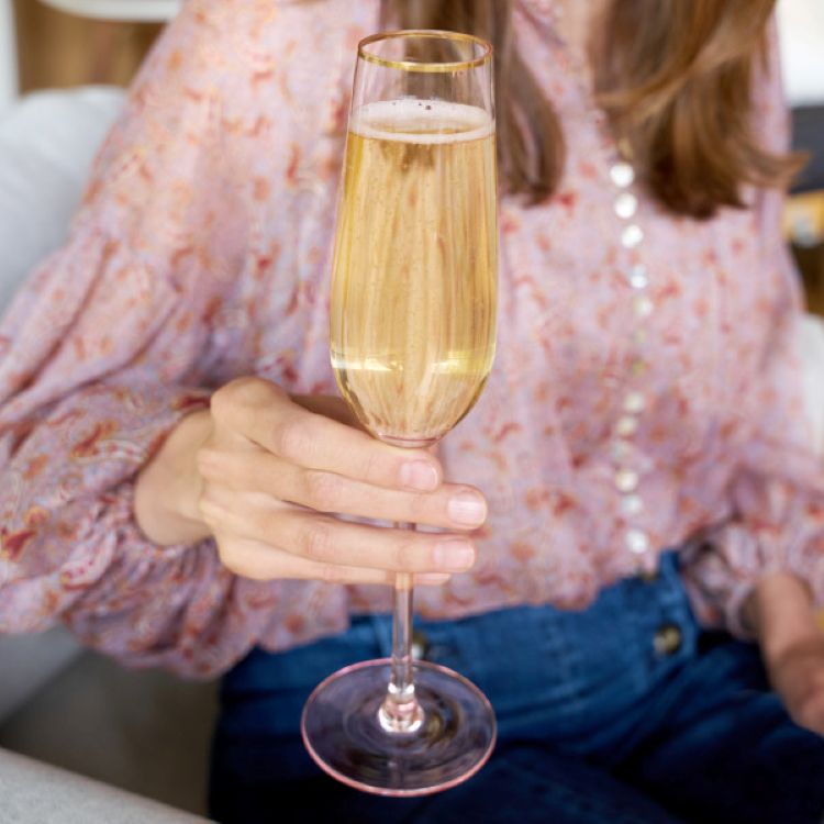 Twine Living® Rose Crystal Champagne Flute, set of 2 9