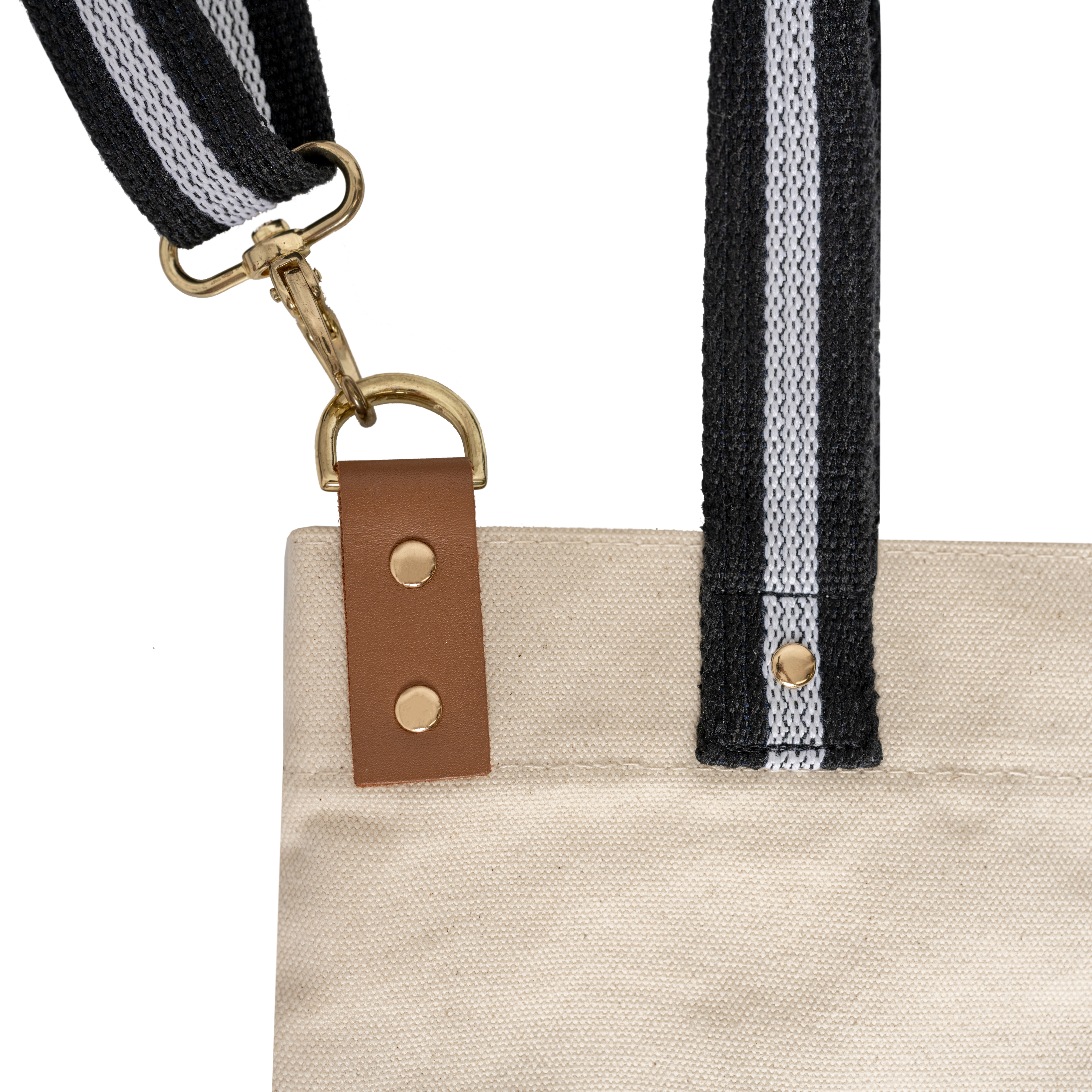 18 Oz. Heavyweight Dipped Tote with Black/White Strap 3