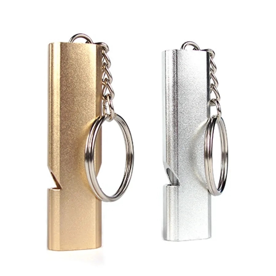 Aluminum Double Tubes Whistle Keychain 6