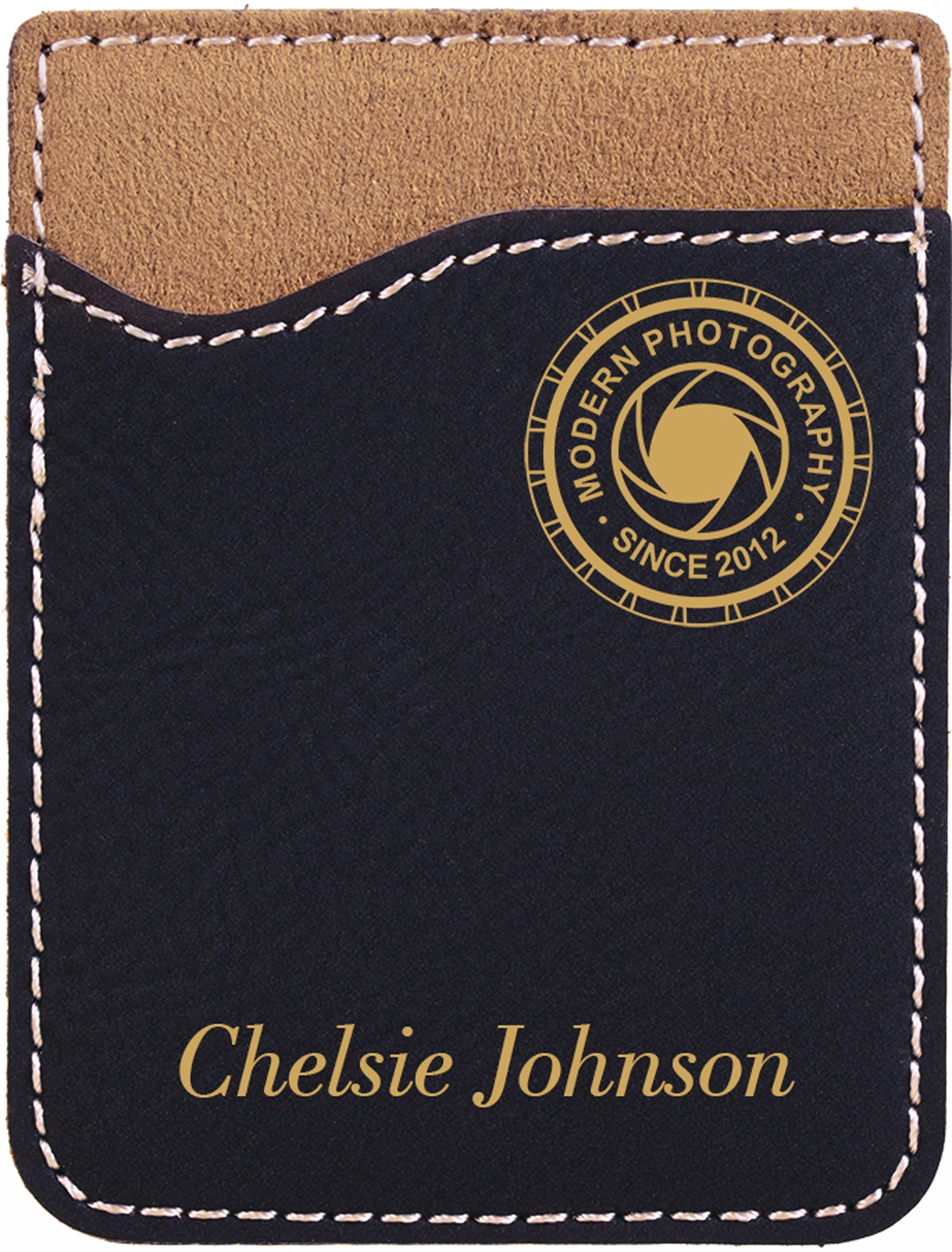 Light Brown Laserable Leatherette Phone Wallet 10