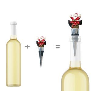 4 Piece Happy Santa Claus Wine Stopper Set 5