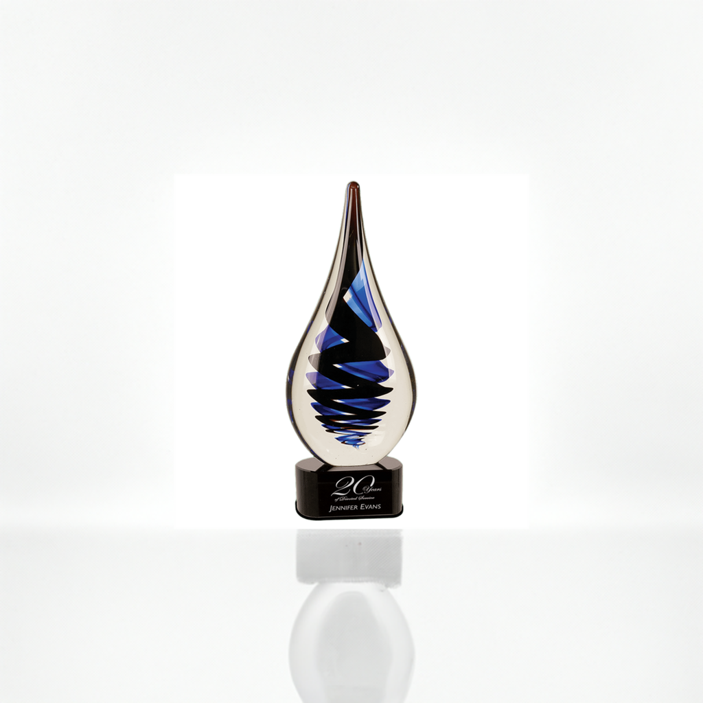 11 1/4" Black Twist Raindrop Art Glass 1