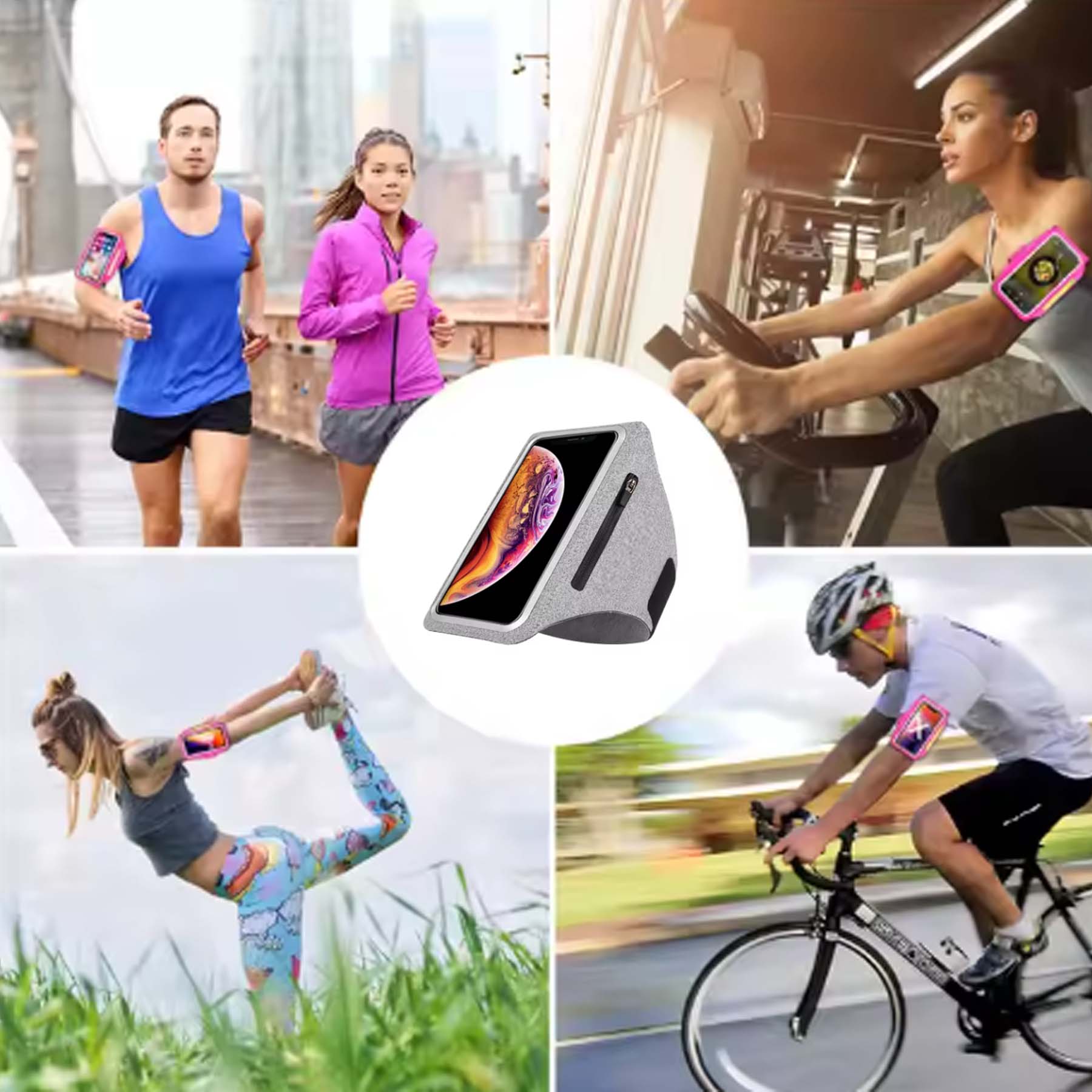 iBank ® Running Sport Armband compatible with iPhone 17,16,15 & Galaxy phones 1