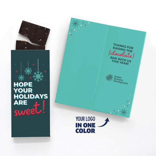 One Color Foil-Stamped Stock Holiday Sentiment Sweeter Cards with Sea Salt Caramel Chocolate Bar 2