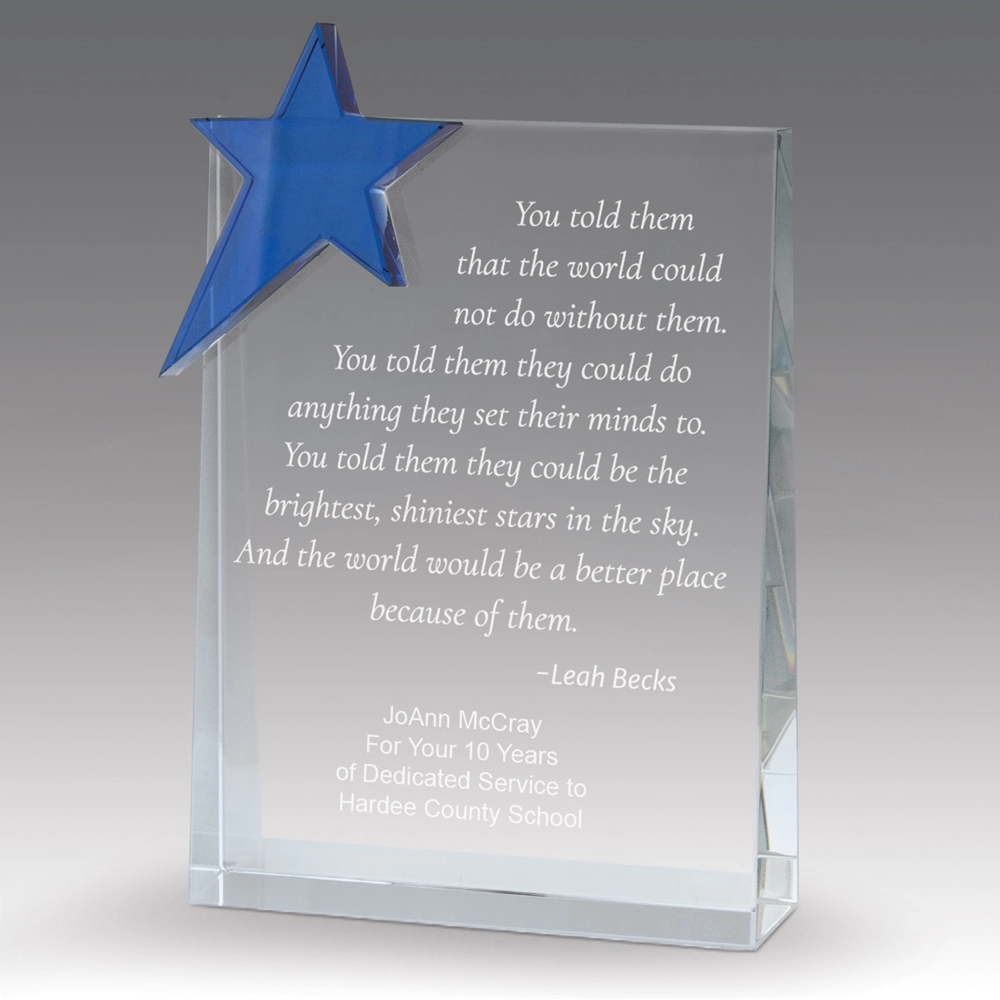 Blue Star Crystal Tower Award 3