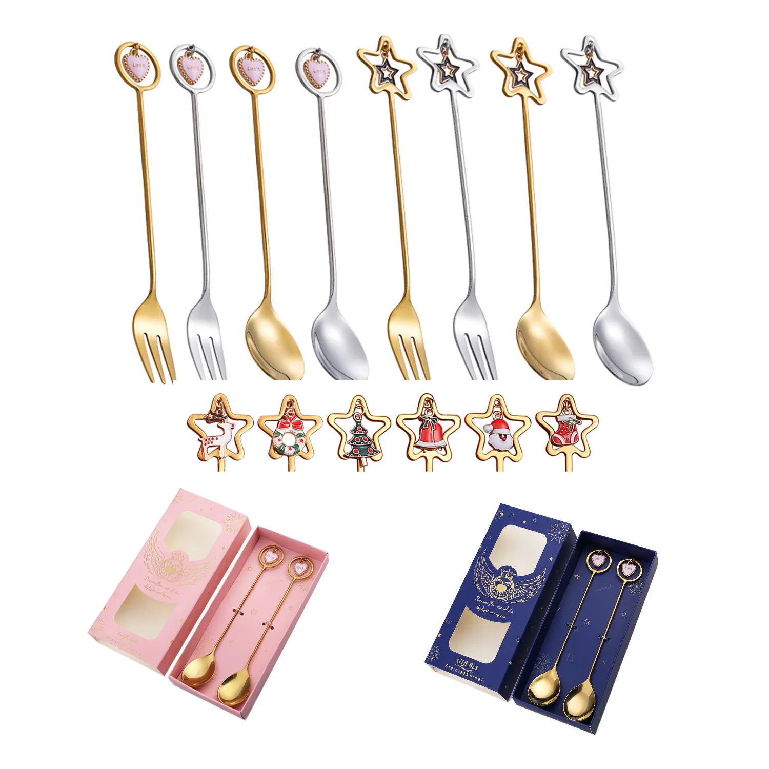 2Pcs Spoon Fork Gift Set 5