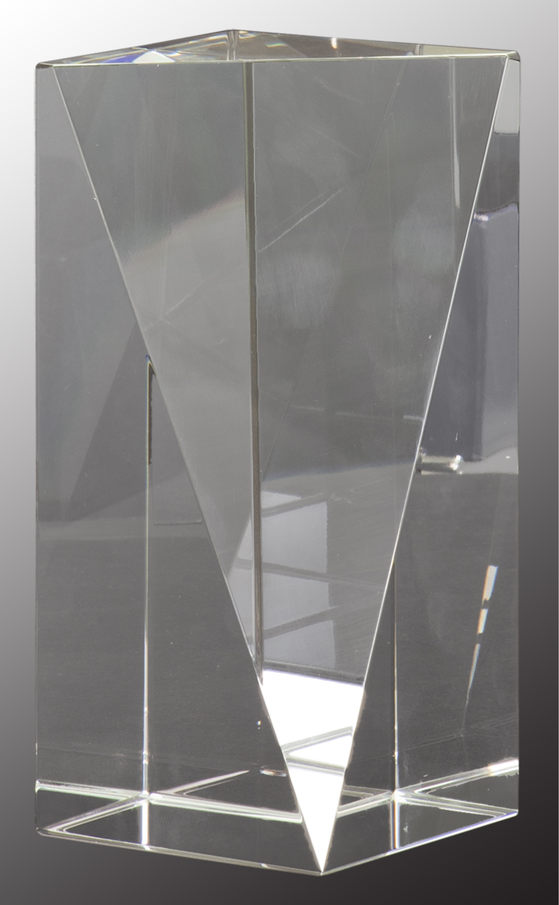 7" Crystal Triangle Front Pillar Award 3