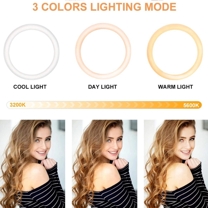LED Ring Light With Cell Phone Holder for Live 10
