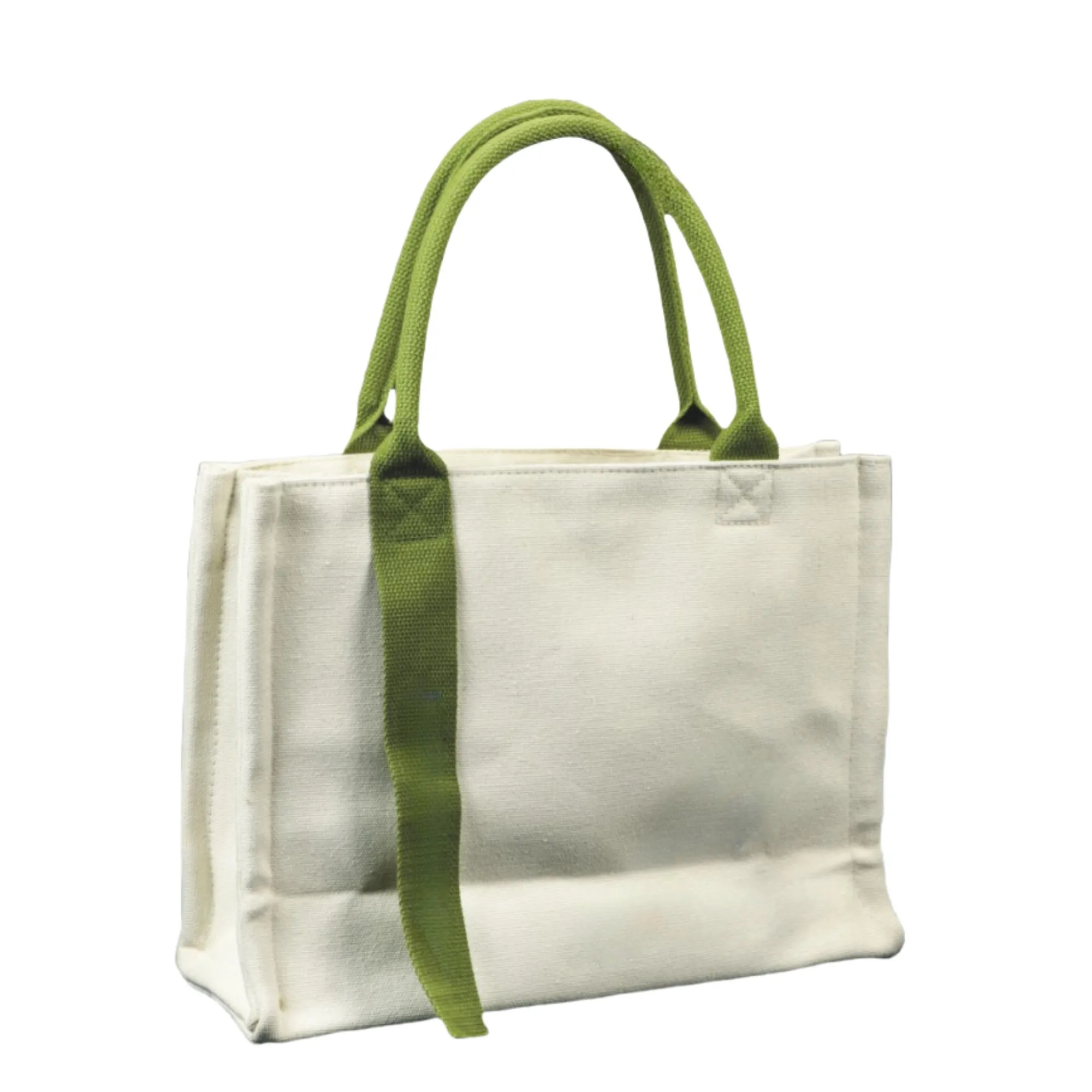Stylish Three-Layer Canvas Tote Bag with Ribbon 2