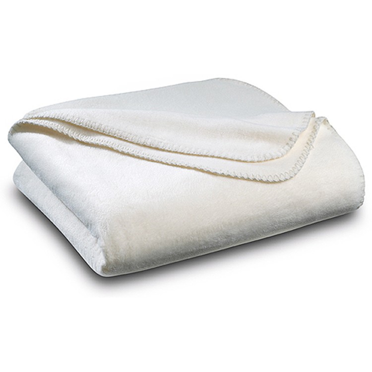 Ivory Polar Fleece Throw Blanket 1