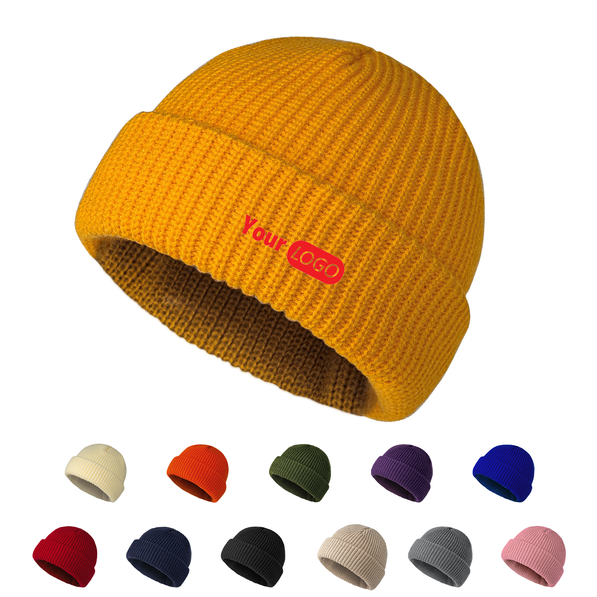 Unisex Ribbed Cuff Knit Hat 2
