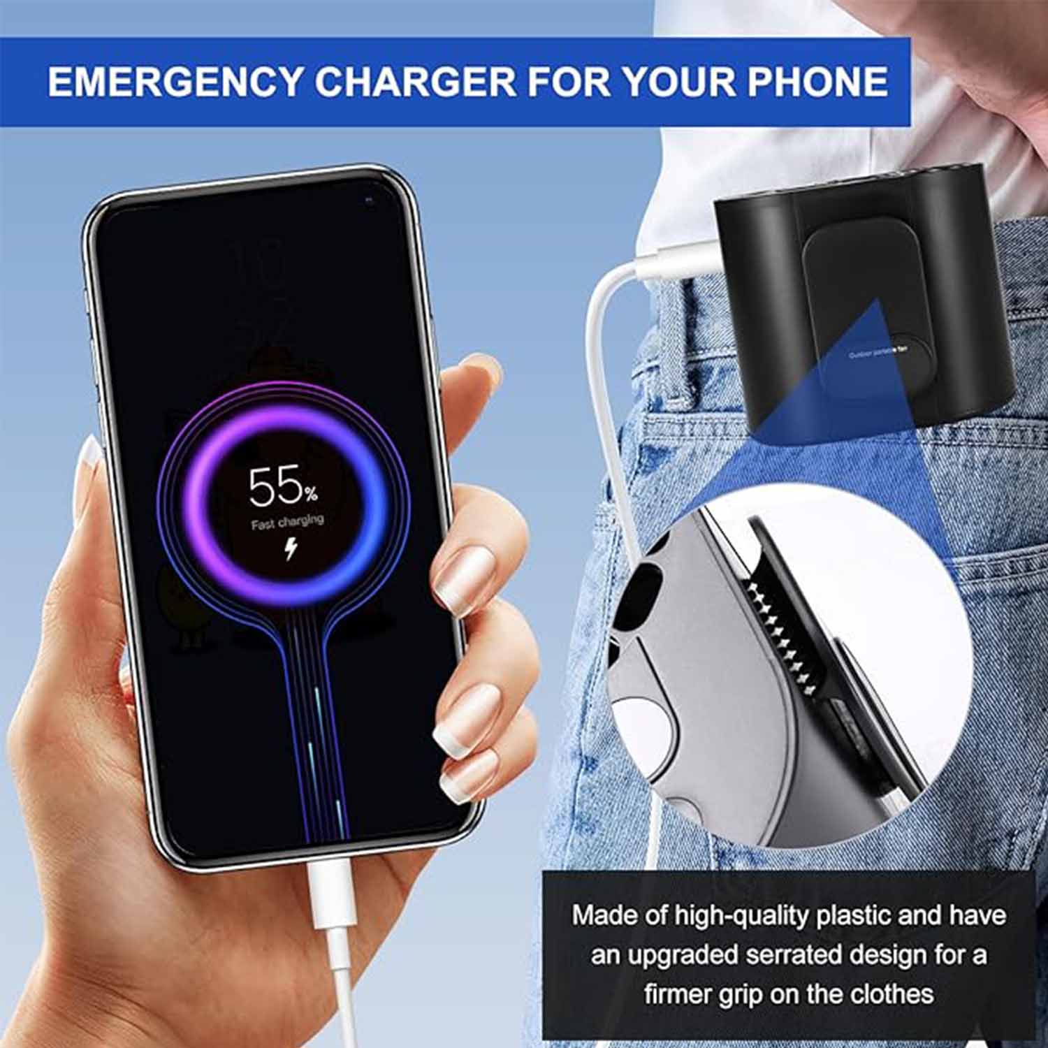 2-in-1 Mini Portable Waist Fan with Flashlight 7