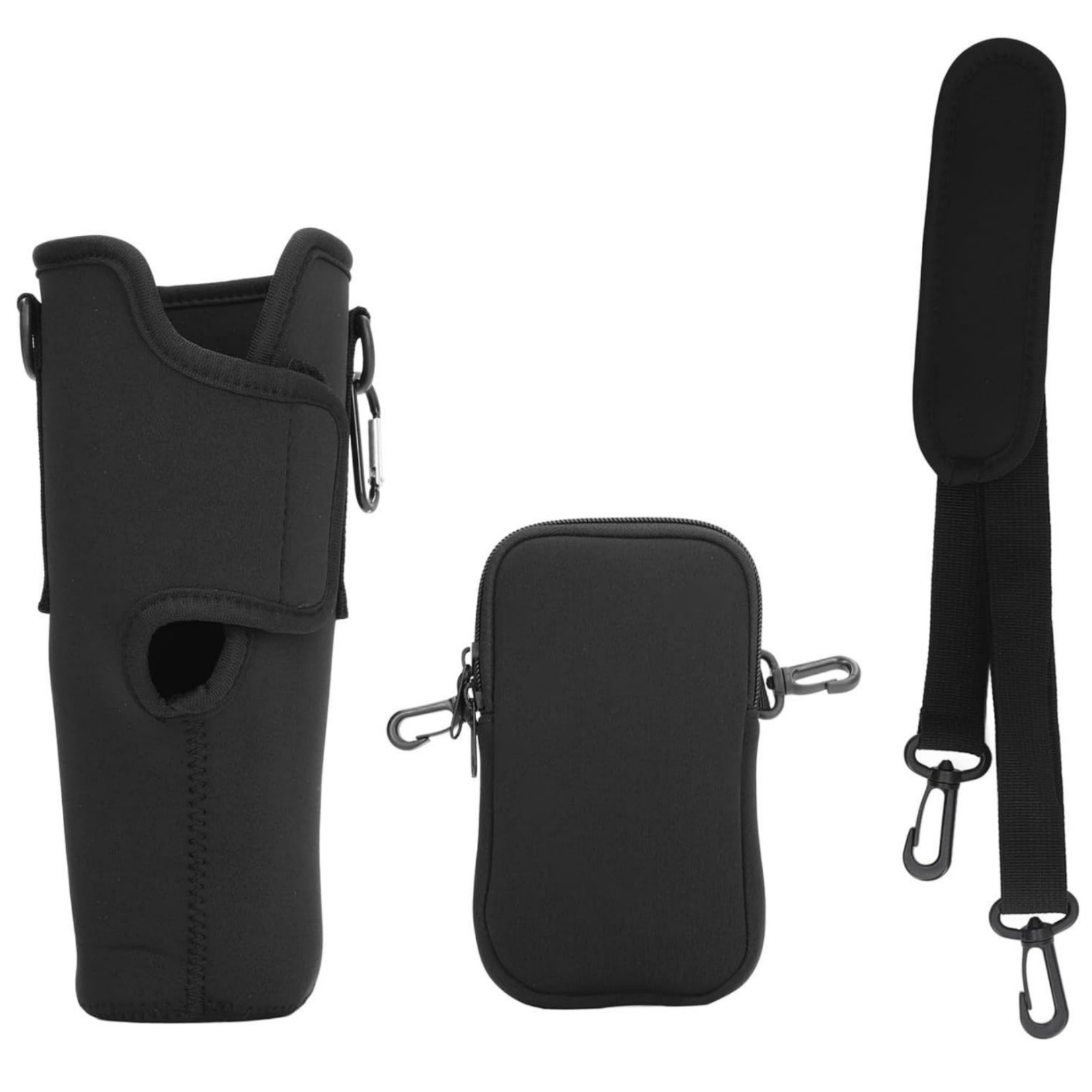 Neoprene Water Bottle Carrier Bag with Detachable Phone Pocket 8