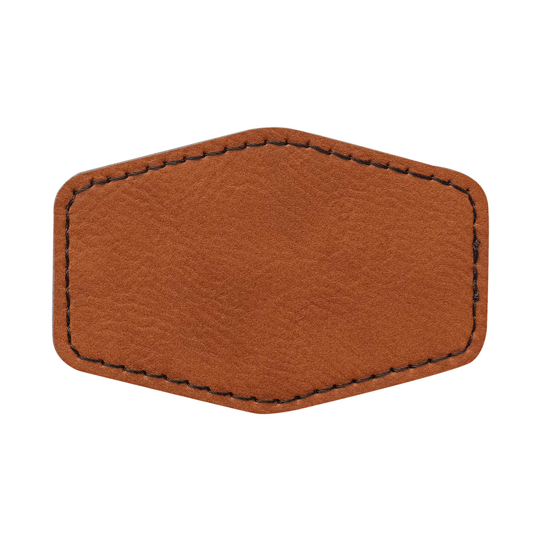 3" x 2" Leatherette Hexagon Patch with Adhesive 35