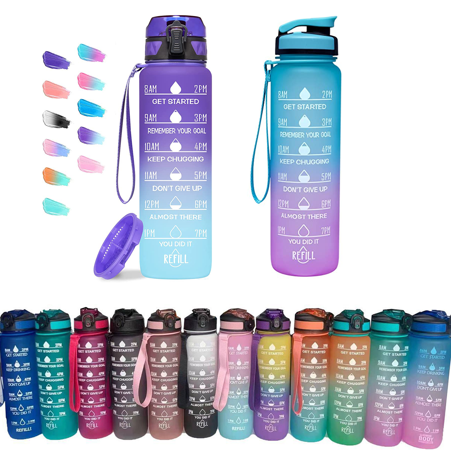 Tritan Water Bottle with Straw Lid 1