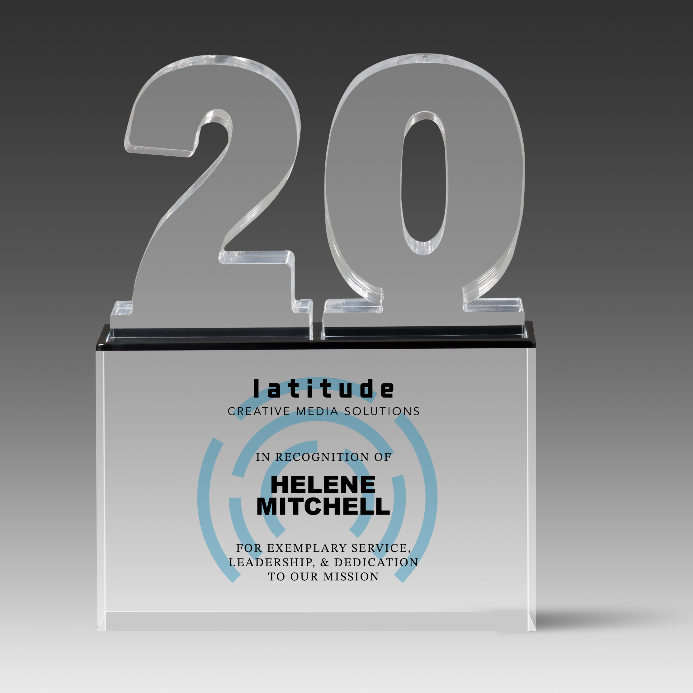 Recognition Number Award 20 (6" x 8" x 1") 2