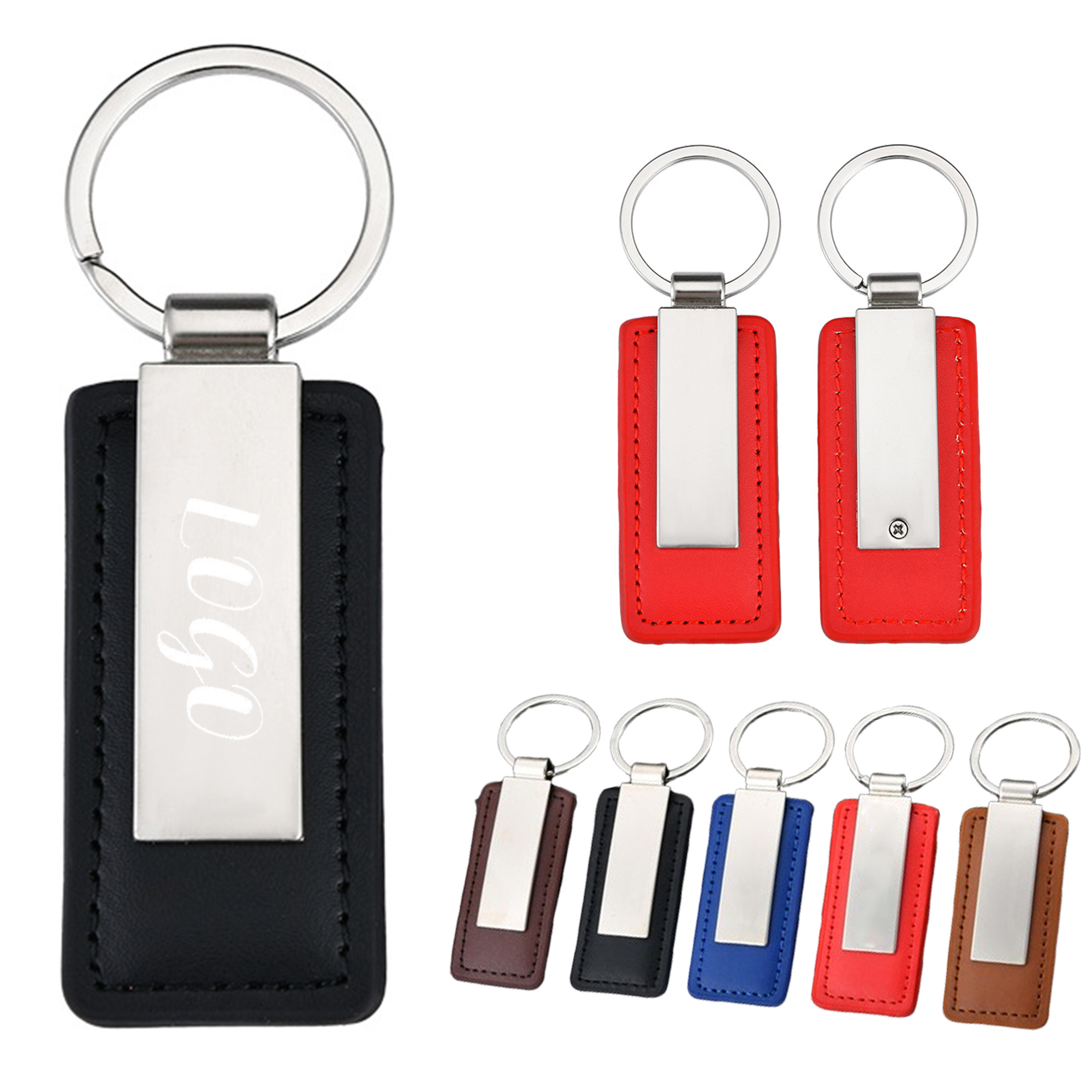 Customizable Metal And Leather Keychain 3