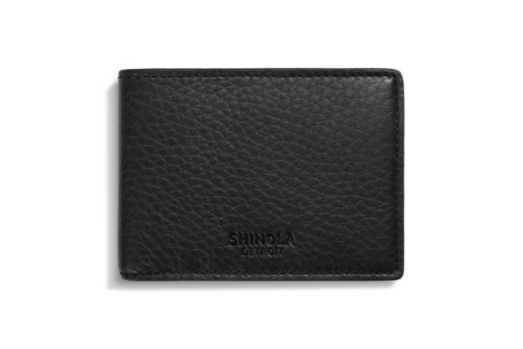 Shinola Slim Bifold Wallet - Black Natural Grain Leather 1