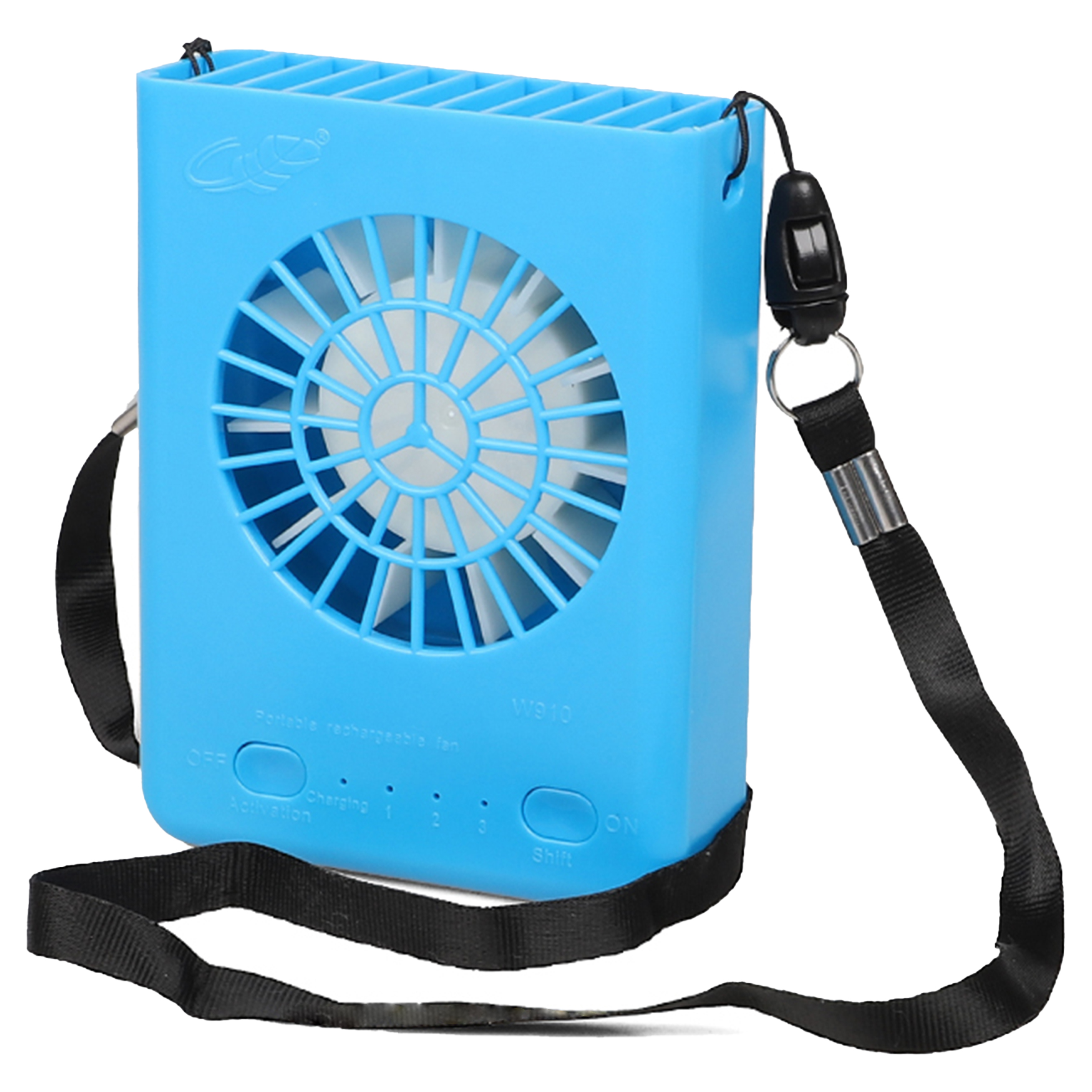 Plastic Portable Necklace Folding Fan With Night Light 3